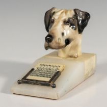 Doulton Great Dane's Head Pencil Holder Calendar on Marble