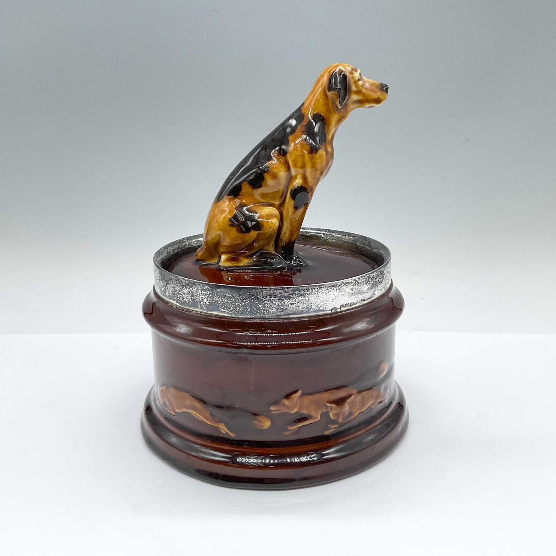 Rare Royal Doulton Kingsware Tobacco Jar, Fox Hunting - Bild 2 aus 4