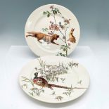 2pc Doulton Burslem Series Ware Plates, Dogs and Game