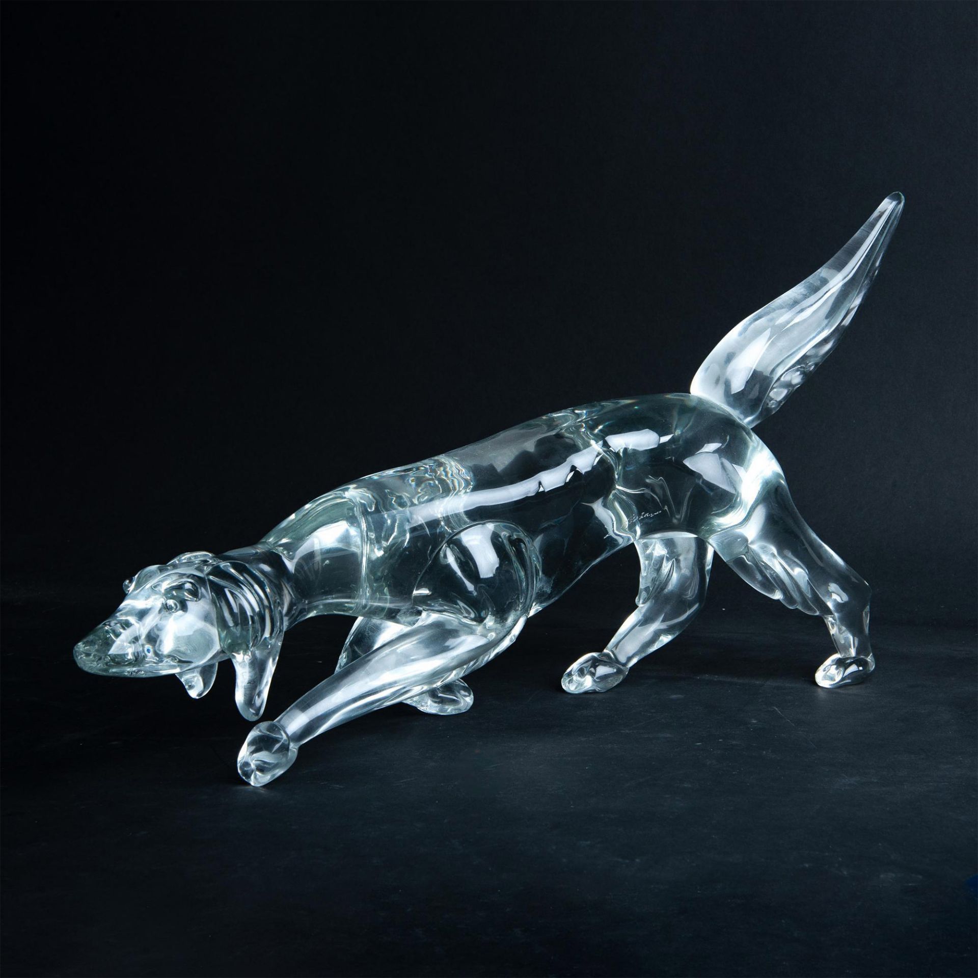 Large Art Glass Dog Sculpture - Image 2 of 6