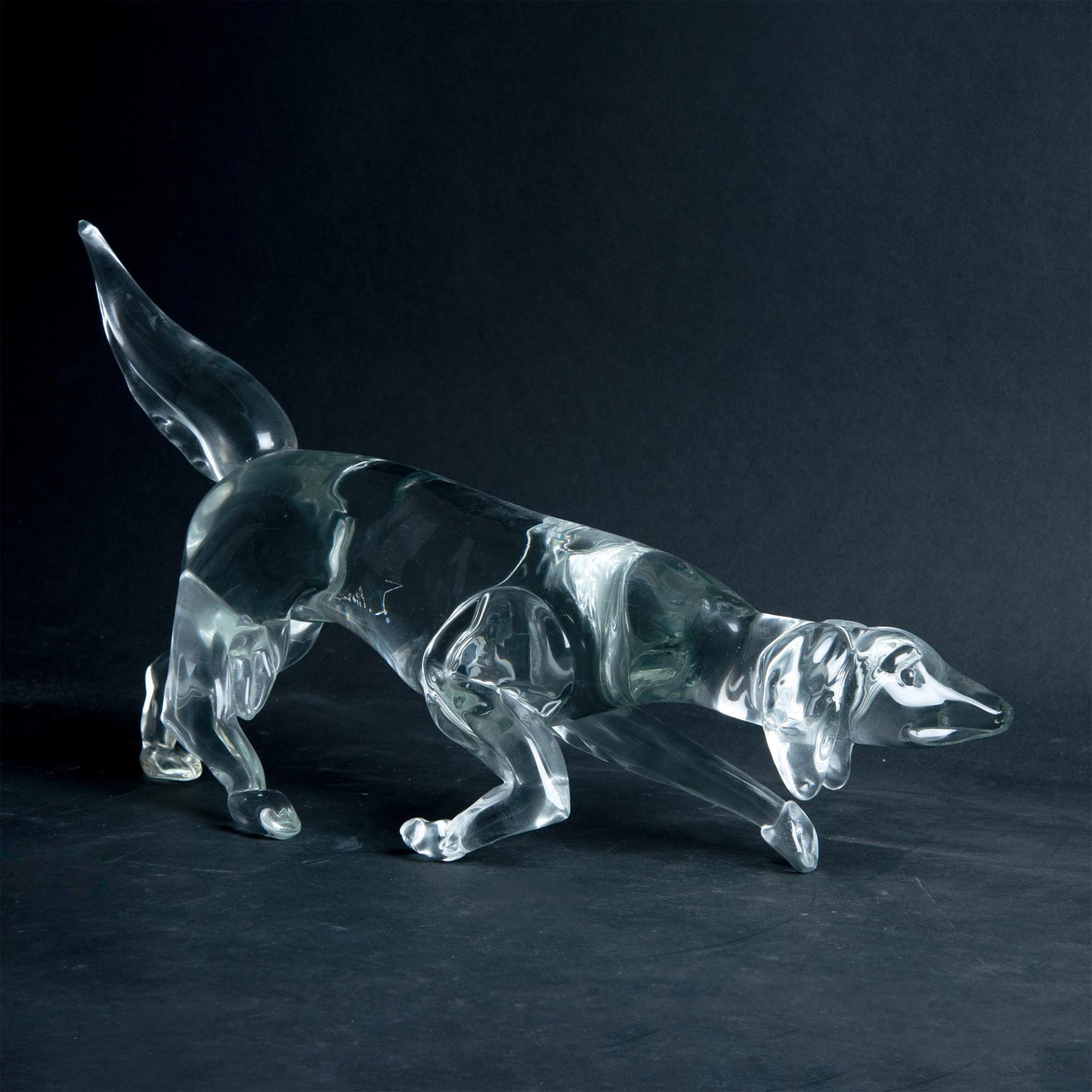 Large Art Glass Dog Sculpture - Image 4 of 6