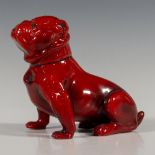 Royal Doulton Flambe Dog Figurine, Bulldog Seated