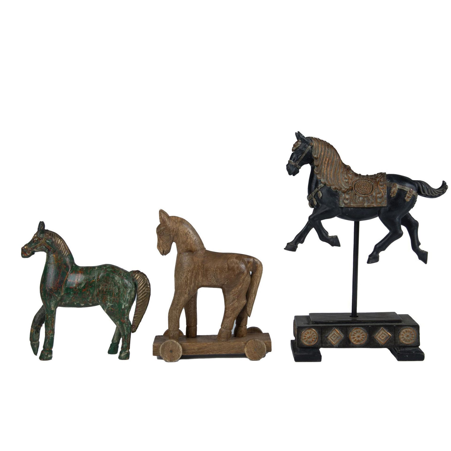 3pc Decorative Historic Horses - Bild 2 aus 4