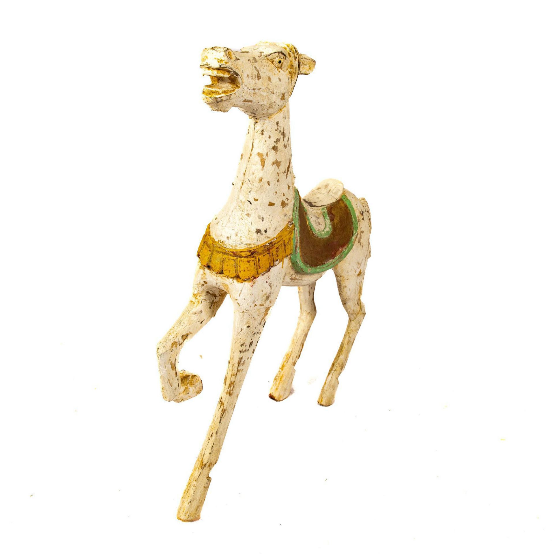 Painted Wood Decorative Horse - Image 3 of 4