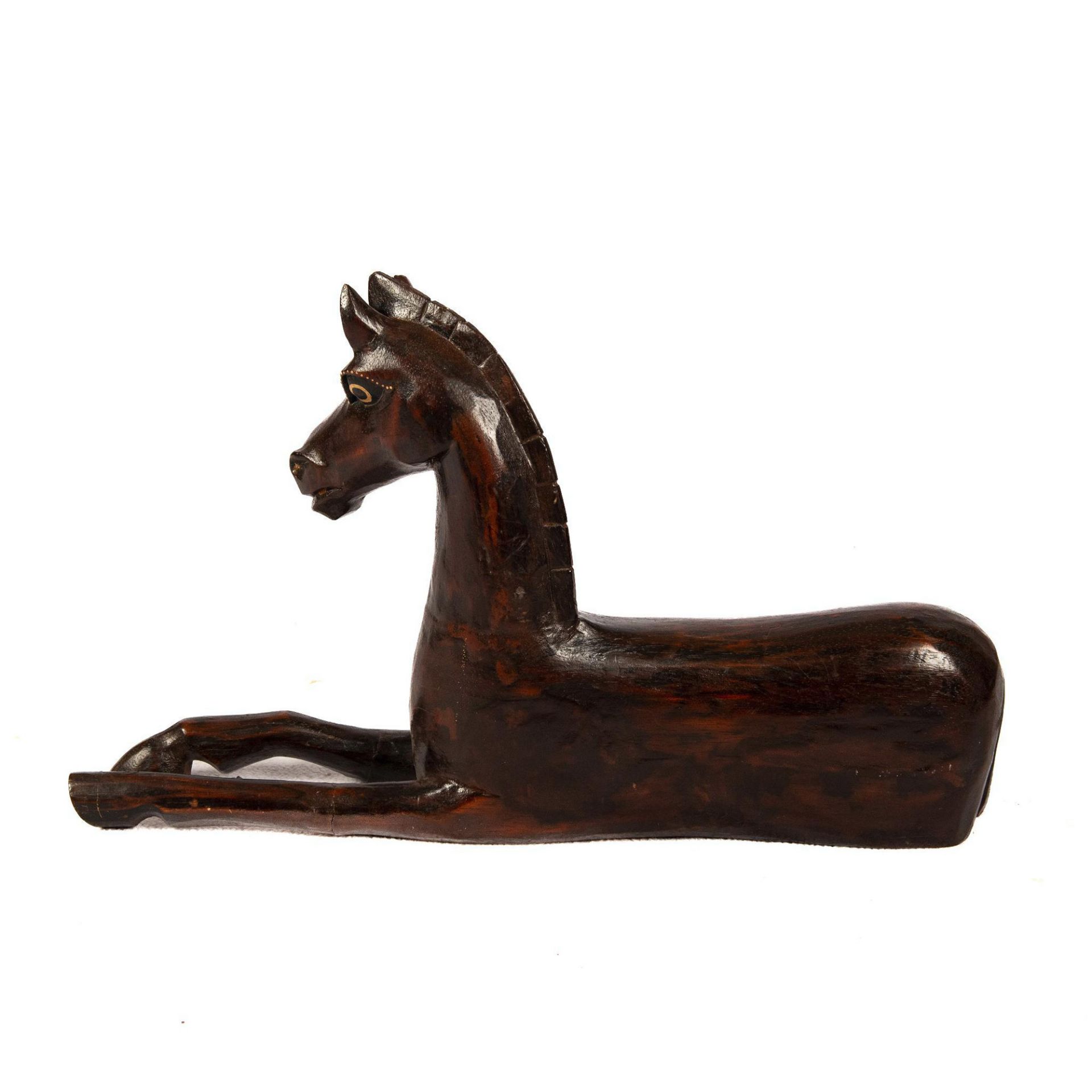 Primitive Decorative Wood Horse Carving - Bild 3 aus 4