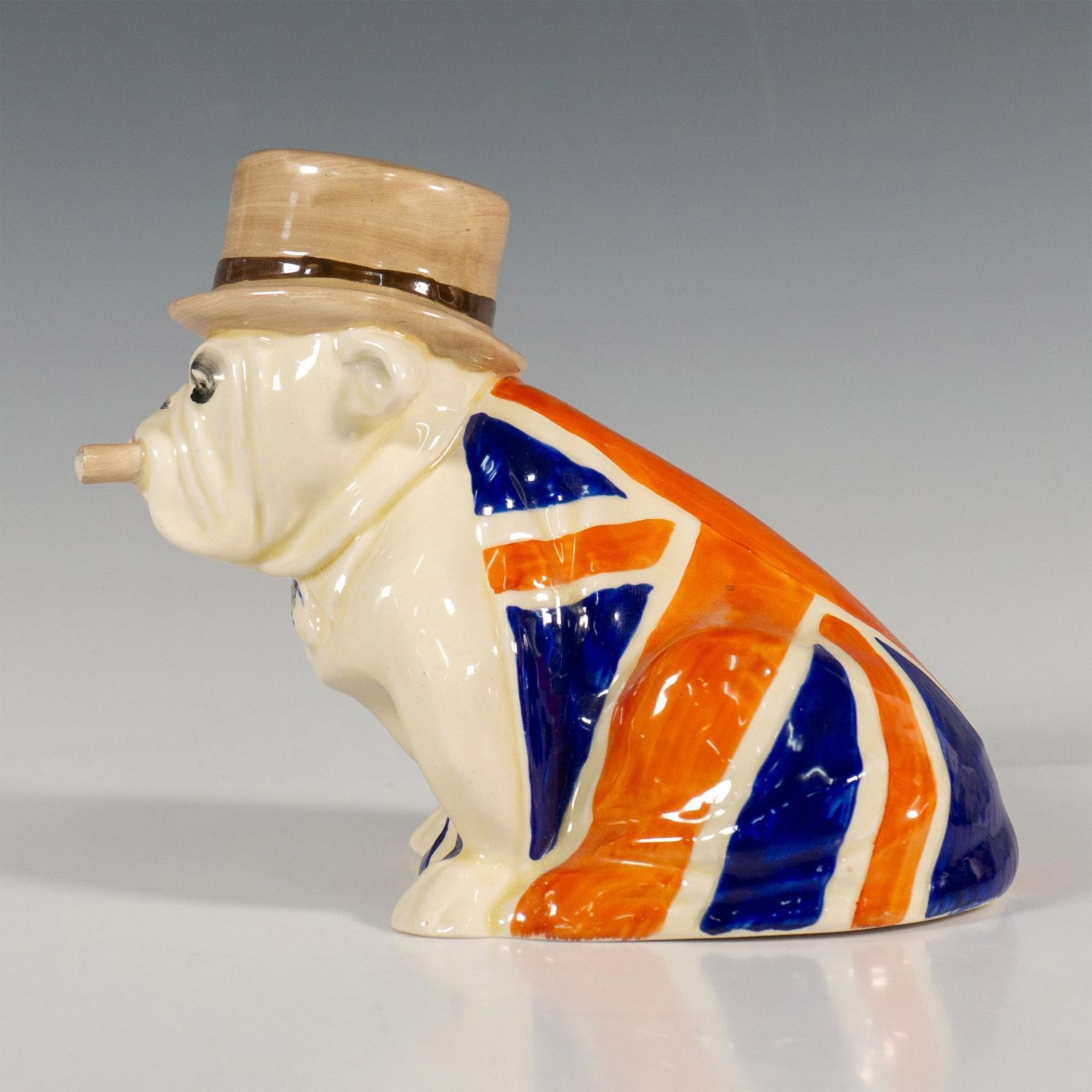 Royal Doulton Figurine, Union Jack Bulldog w/Derby Hat D6179