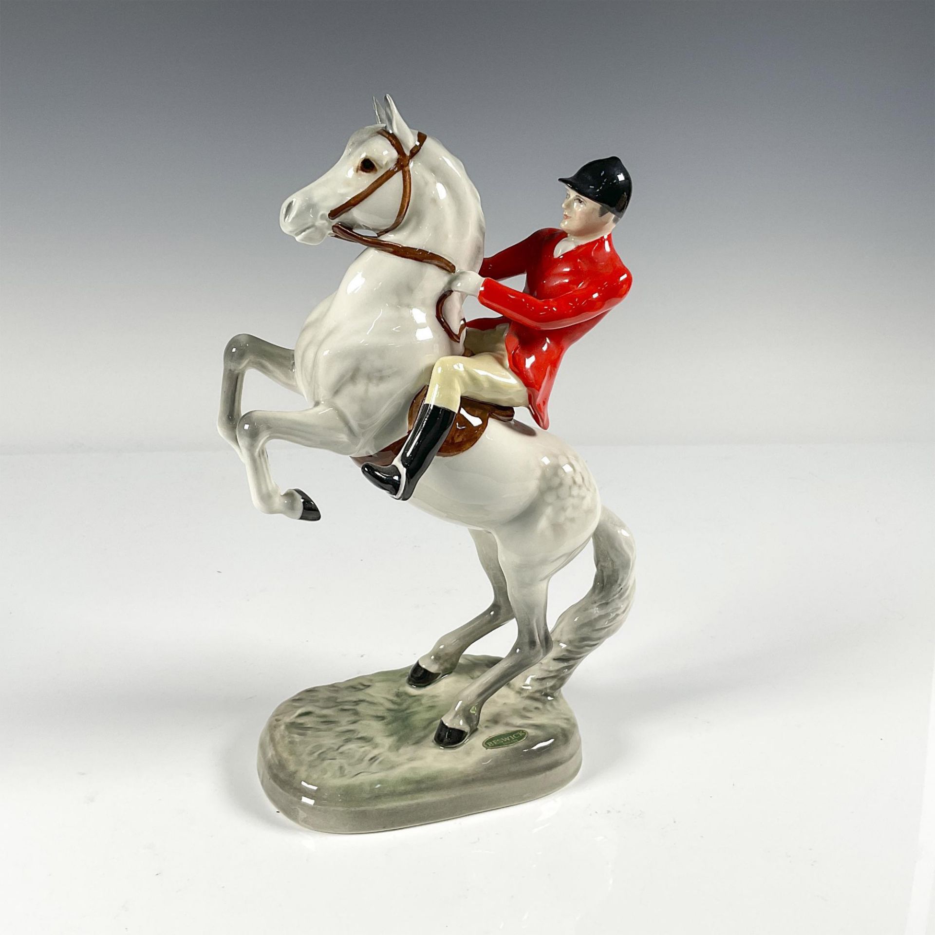 Beswick Porcelain Figurine, Huntsman on Rearing Horse