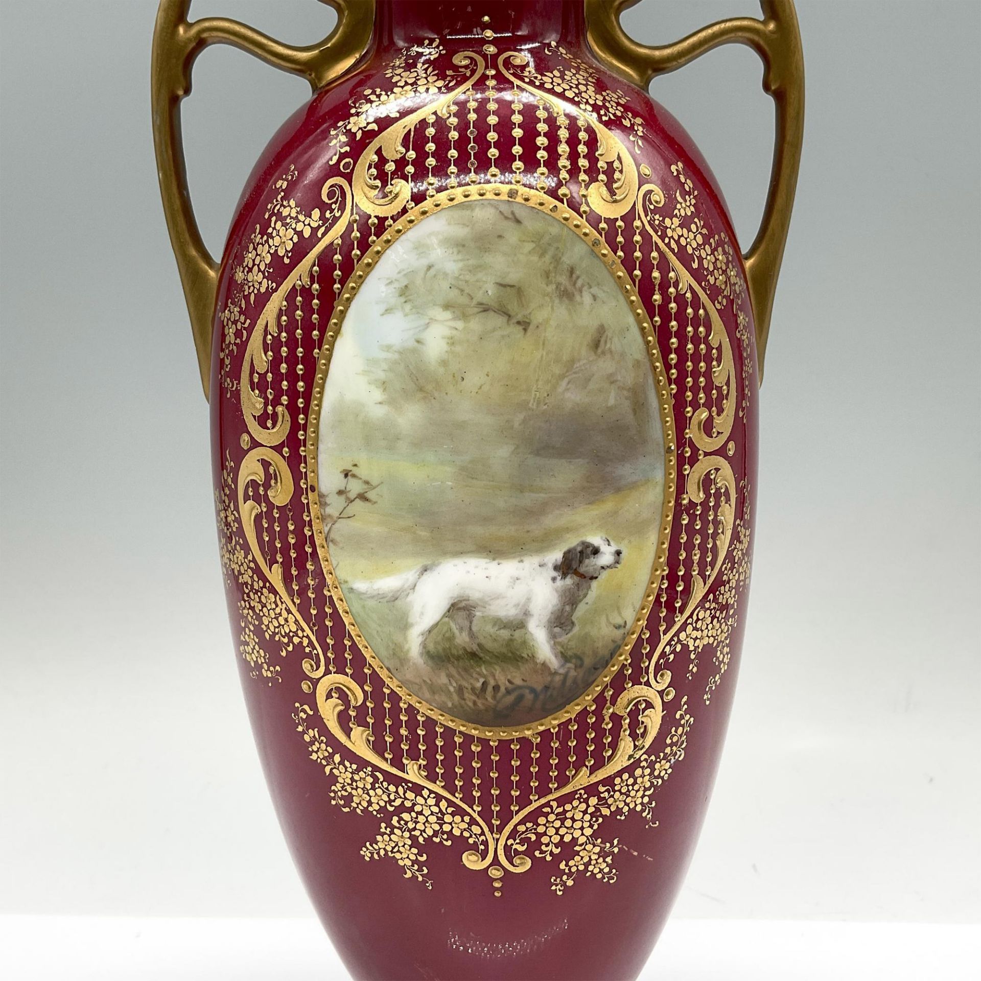 Doulton Burslem S. Wilson Porcelain Dog Hunting Vase - Image 3 of 4