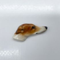 Royal Doulton Dogs Head Brooch, Greyhound