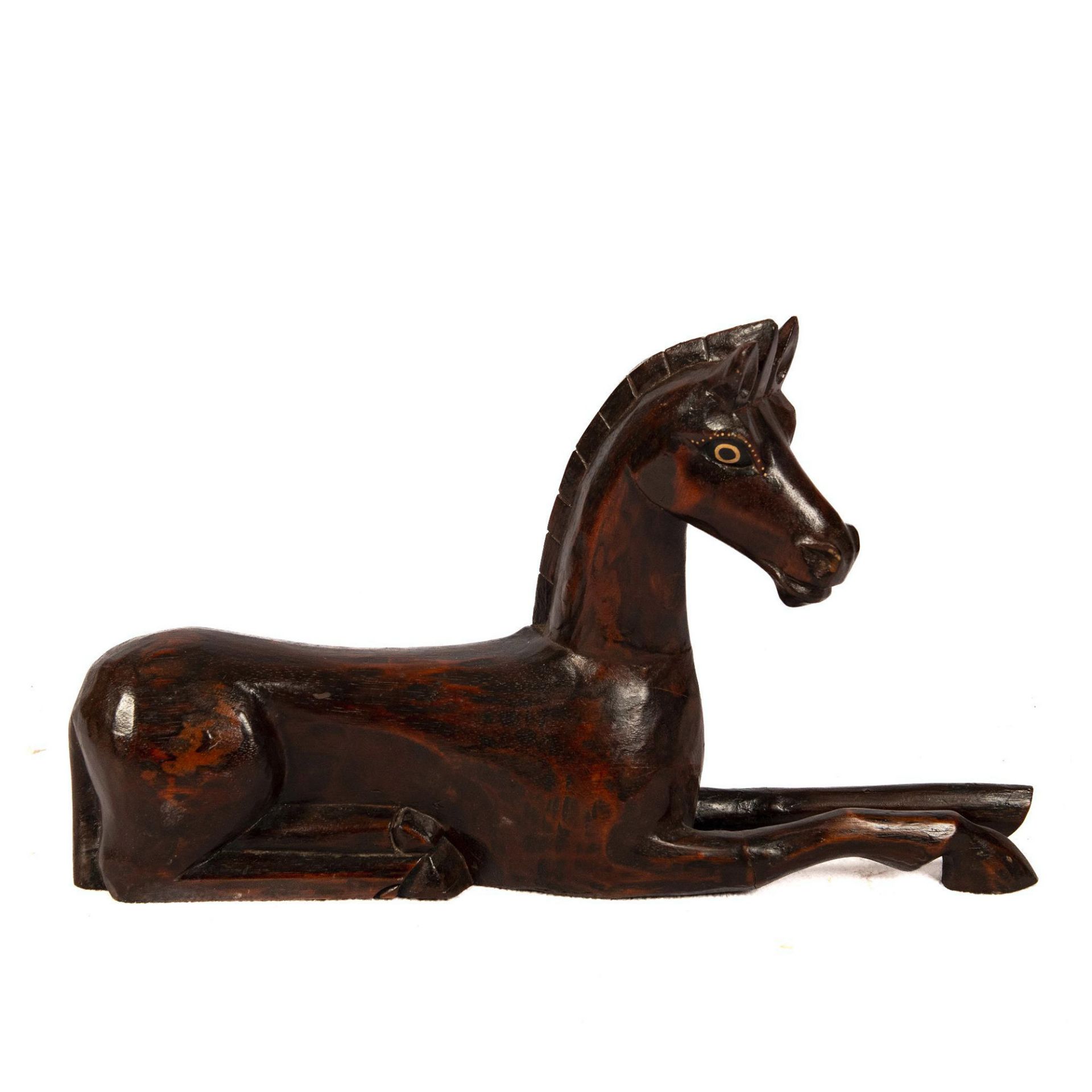 Primitive Decorative Wood Horse Carving - Bild 2 aus 4