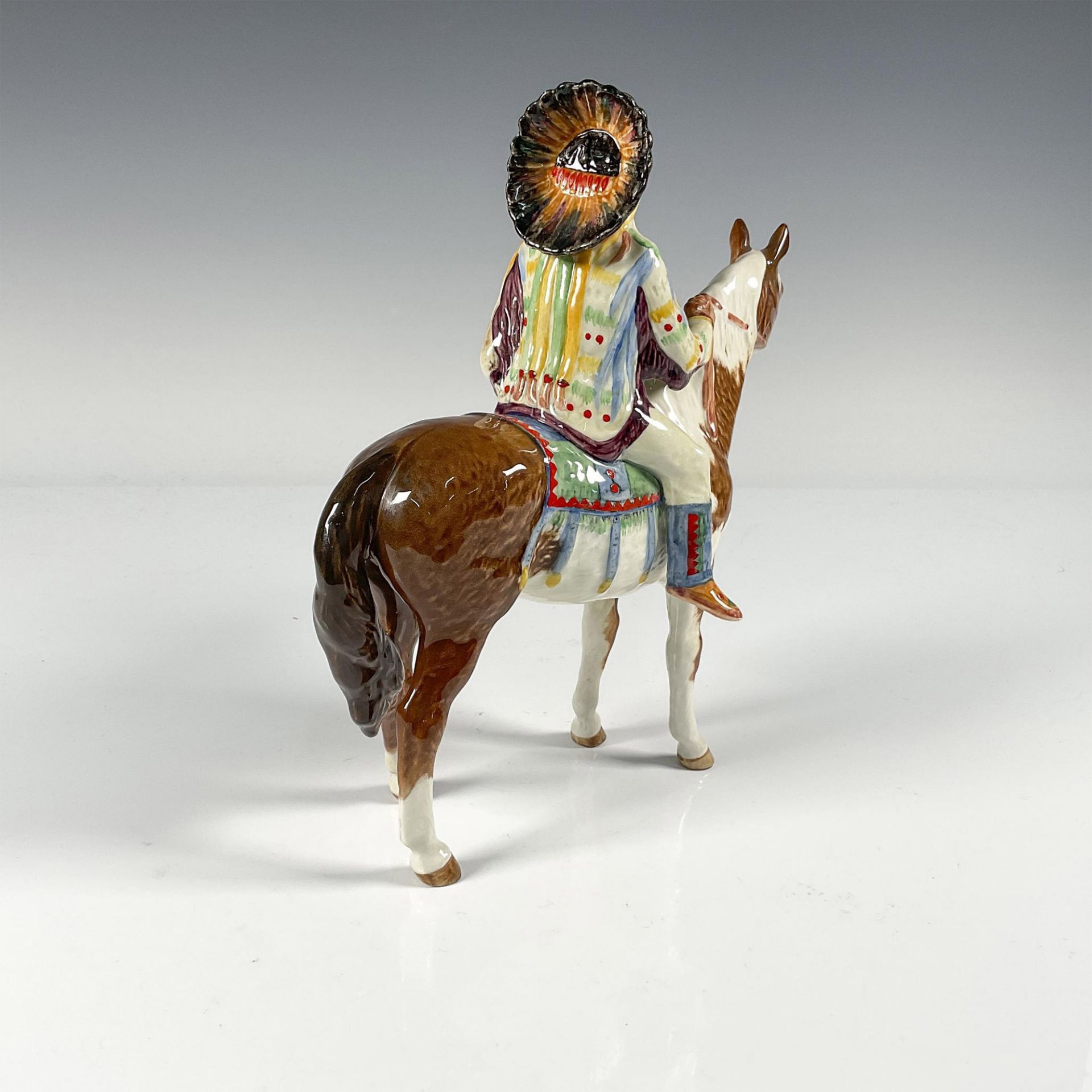 Beswick Porcelain Figurine, Mounted Indian On Horse - Bild 2 aus 3