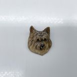 Royal Doulton Dogs Head Brooch, Cairn Terrier