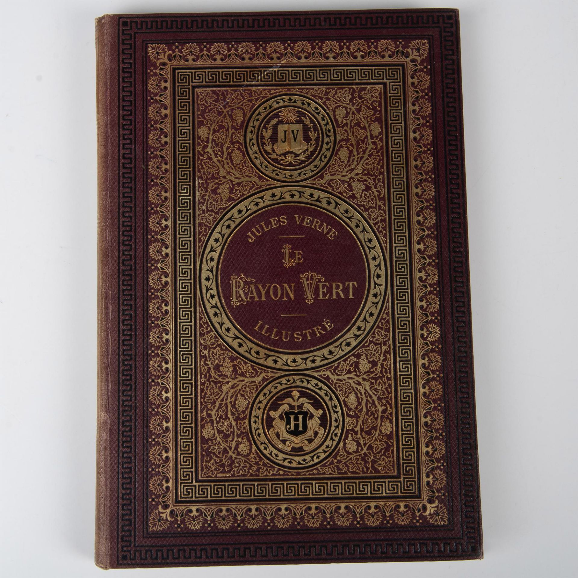 Jules Verne, Le Rayon Vert, Initiales Dorees JV, Brown Cover