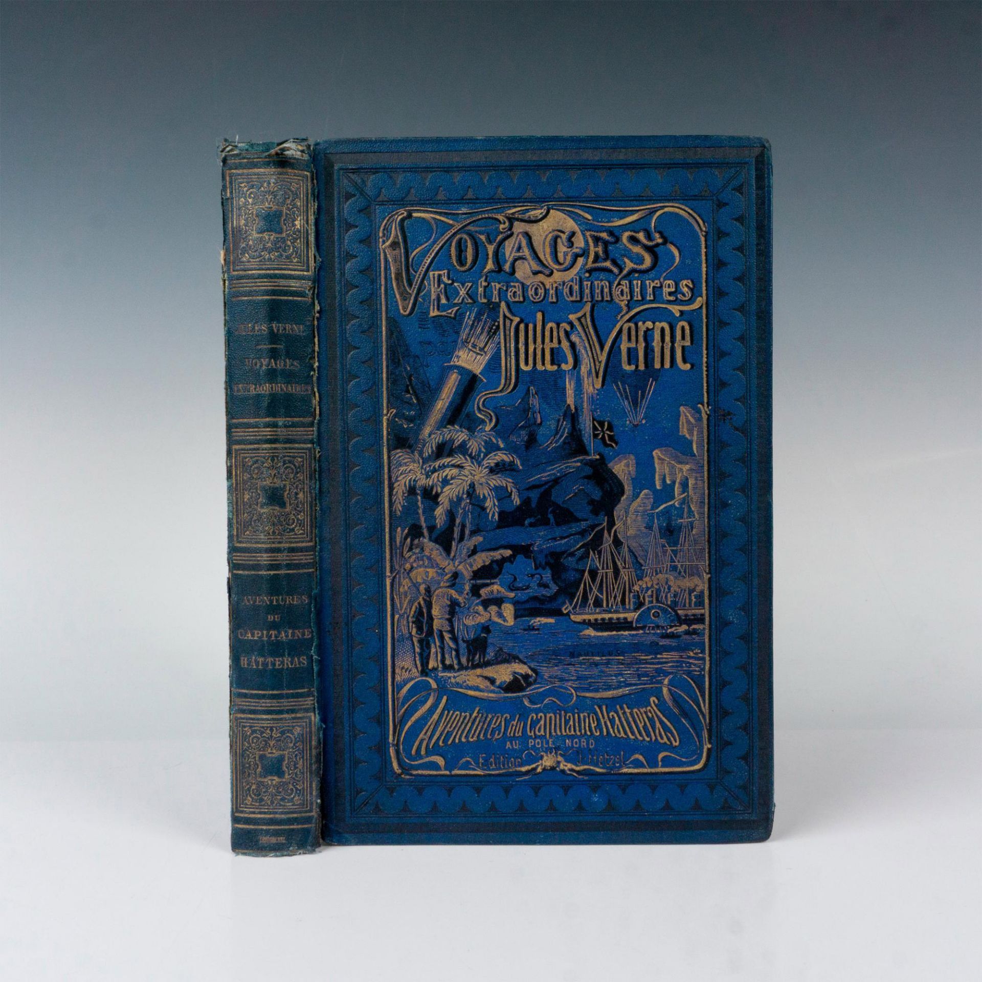 Jules Verne, Capitaine Hatteras, A L'Obus, Blue Cover