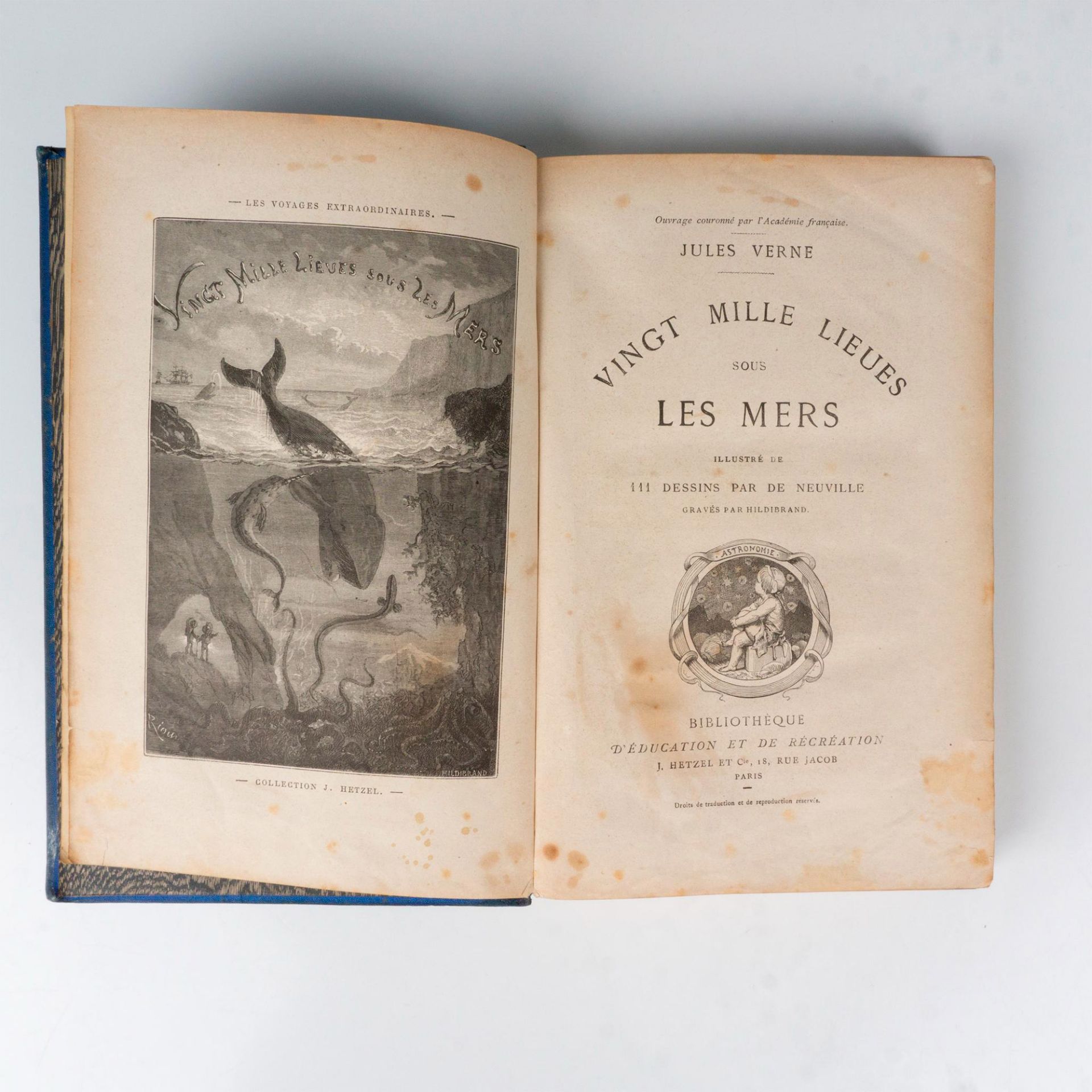 Jules Verne, 20.000 Lieues Sous Les Mers, A L'Obus, Blue - Bild 2 aus 3