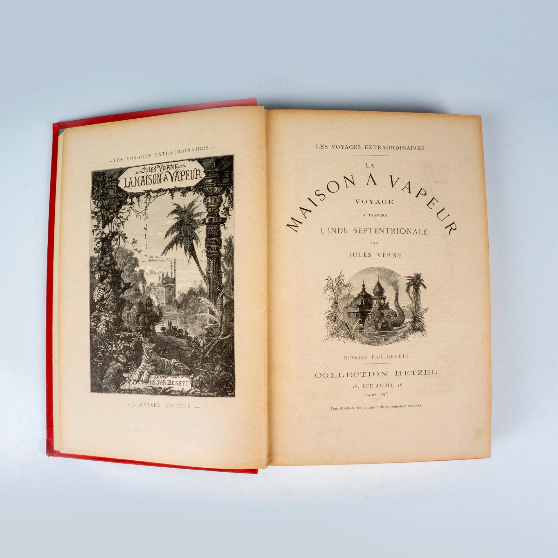 Jules Verne, La Maison a Vapeur, A Un Elephant, Red Cover - Image 2 of 3