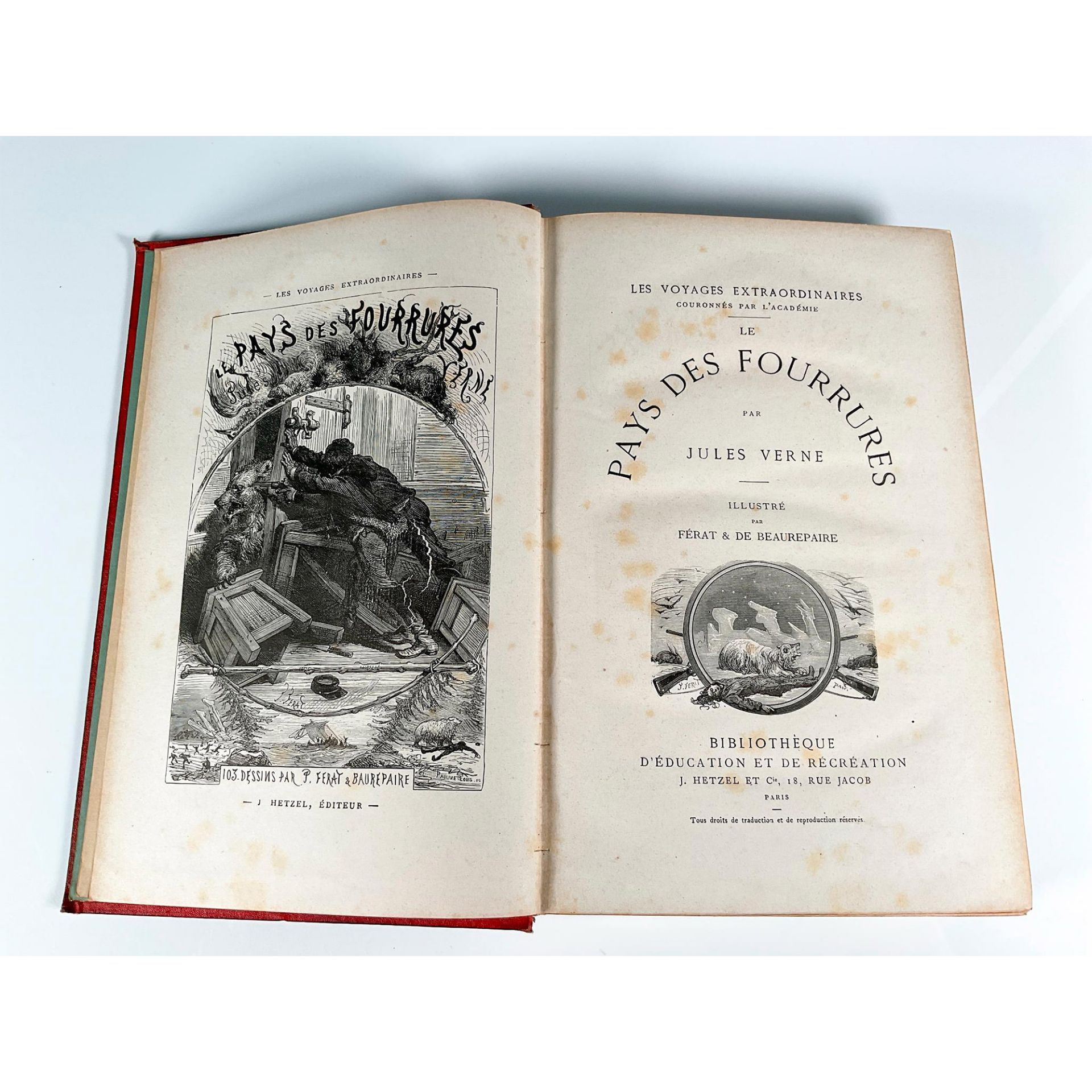 Jules Verne, Le Pays des Fourrures, A La Banniere - Bild 2 aus 4