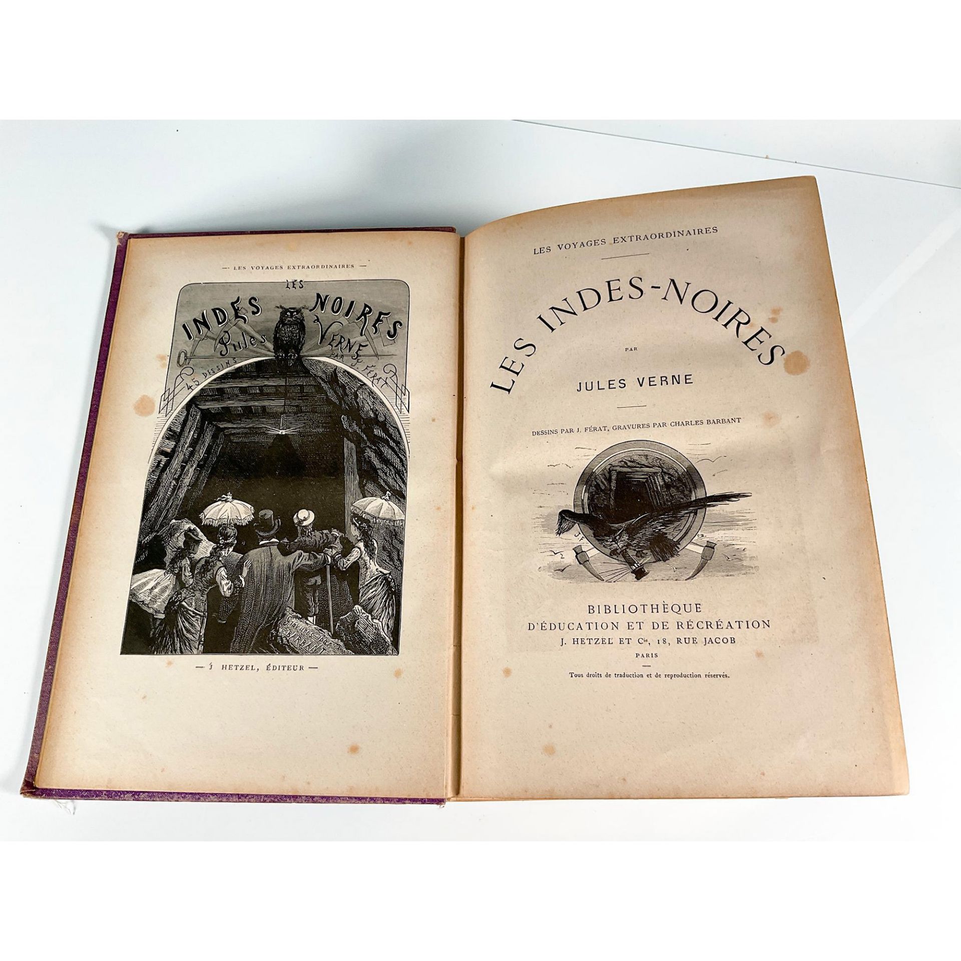 Jules Verne, Les Indes Noires, A La Banniere, Purple & Lilac - Bild 2 aus 4
