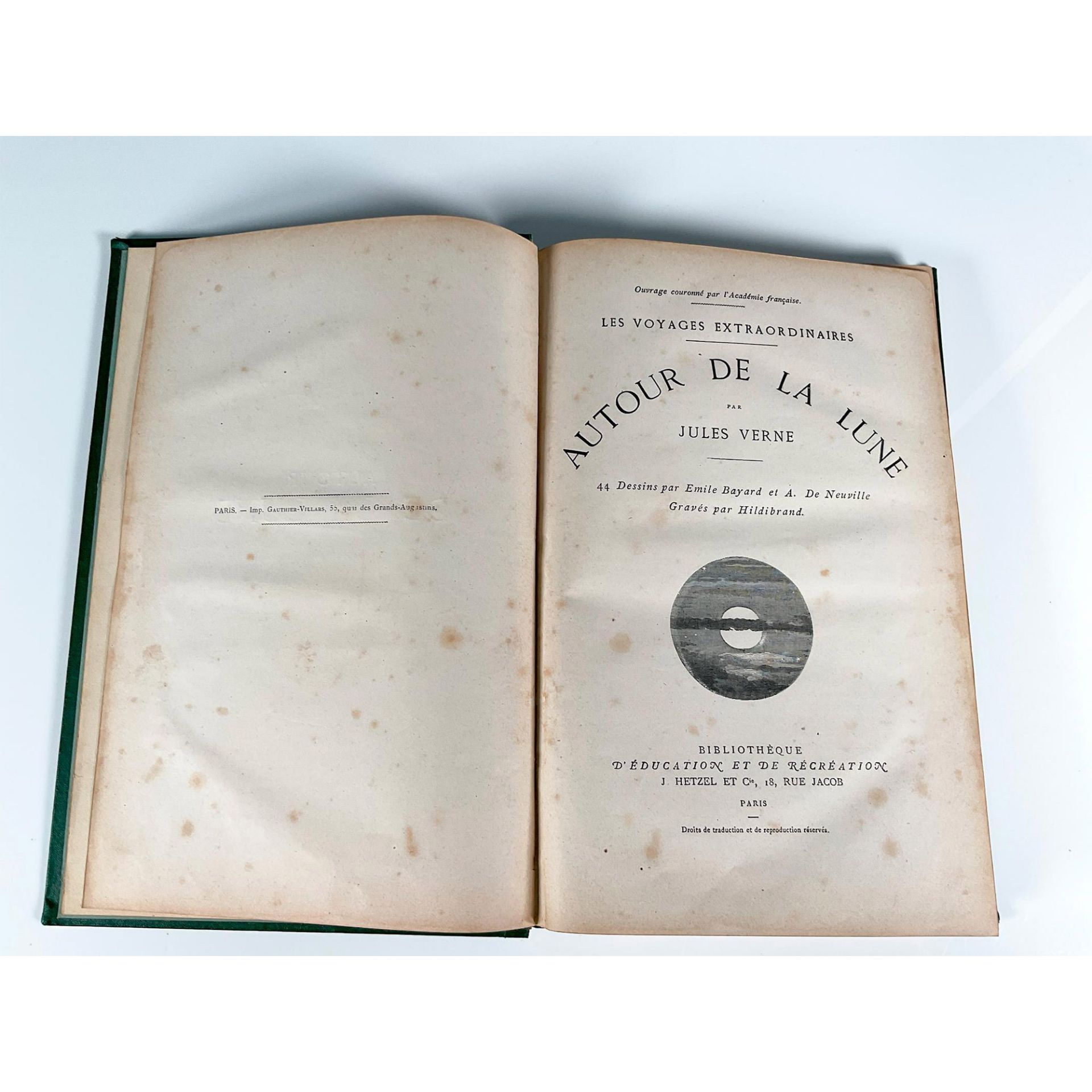 Jules Verne, Autour De La Lune, Aux Bouquets de Roses, Green - Bild 2 aus 4