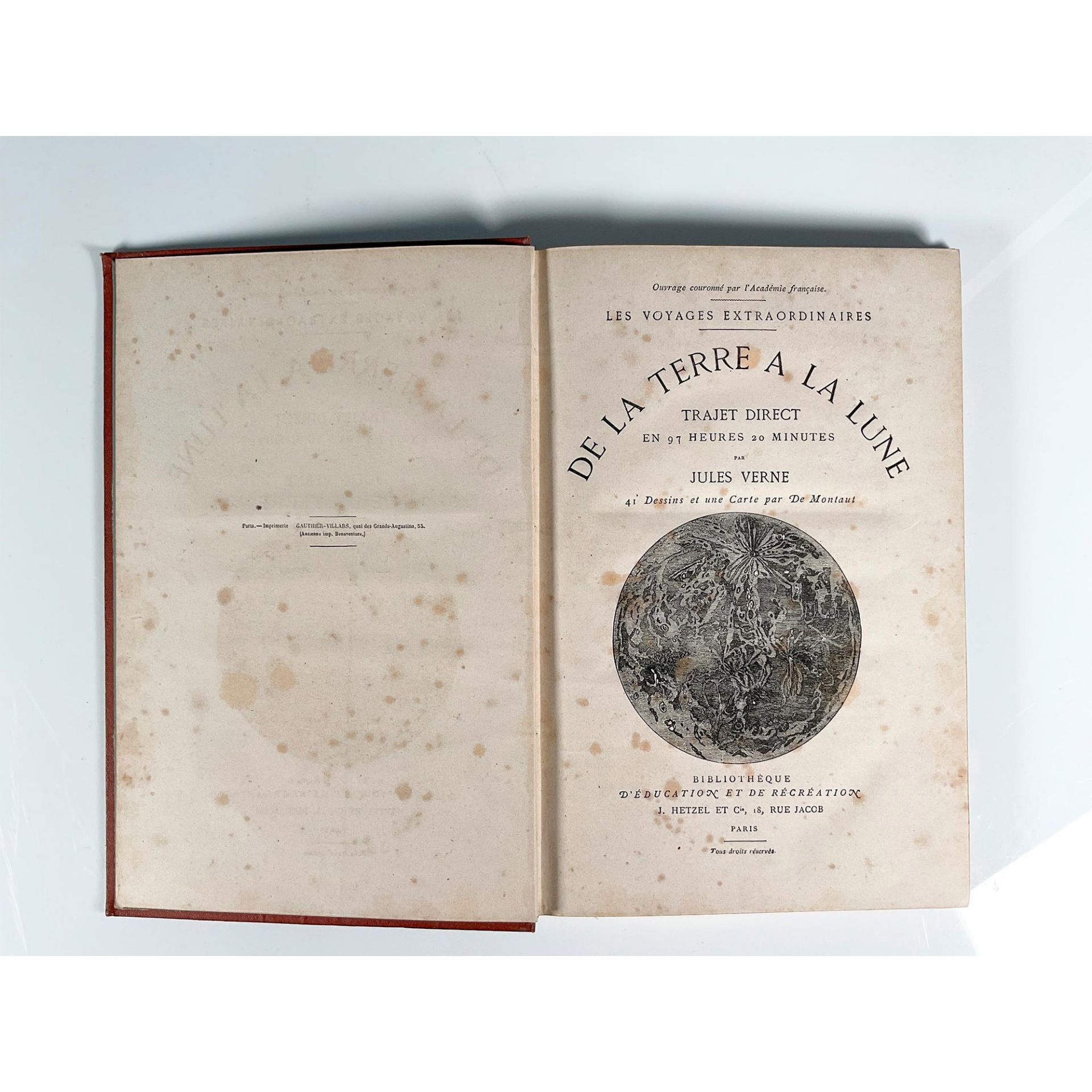 Jules Verne, De La Terre a La Lune, Aux Bouquets de Roses - Bild 2 aus 4