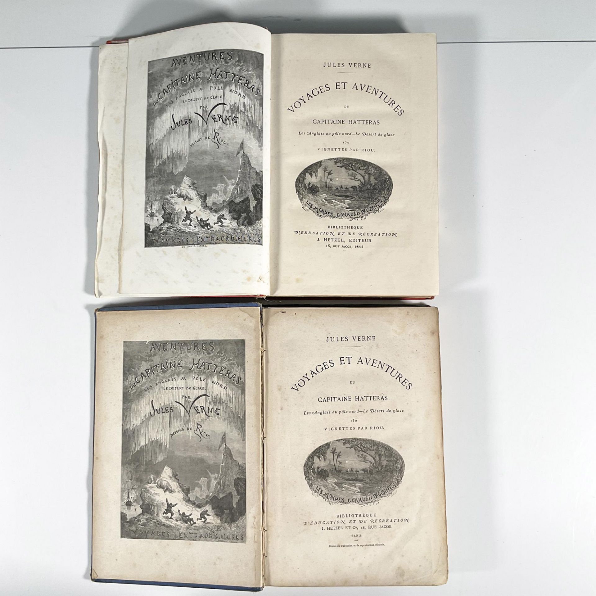 2 Jules Verne, Capitaine Hatteras, Guirlande & Banniere - Bild 2 aus 5
