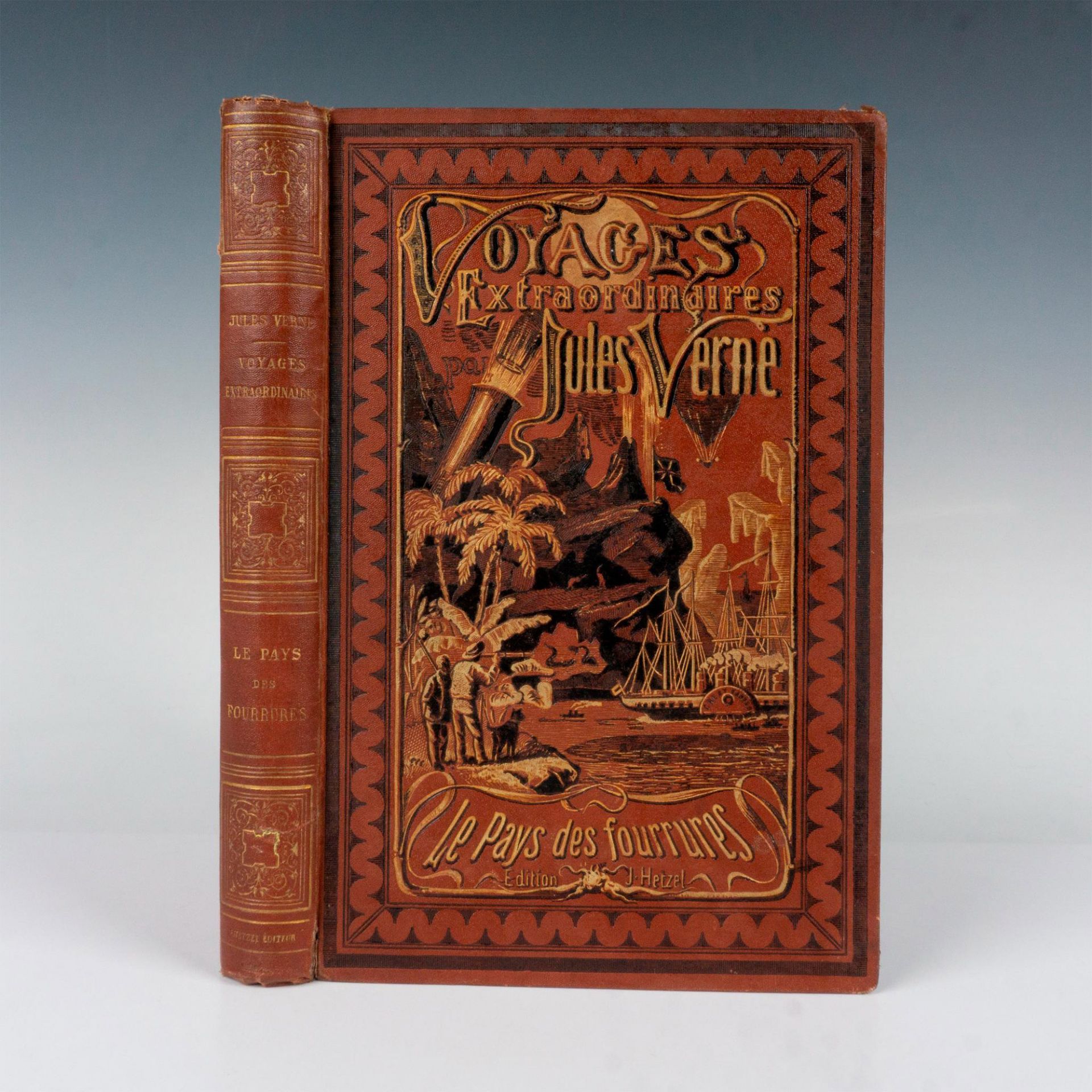 Jules Verne, Le Pays des Fourrures, A L'Obus, Brown Cover