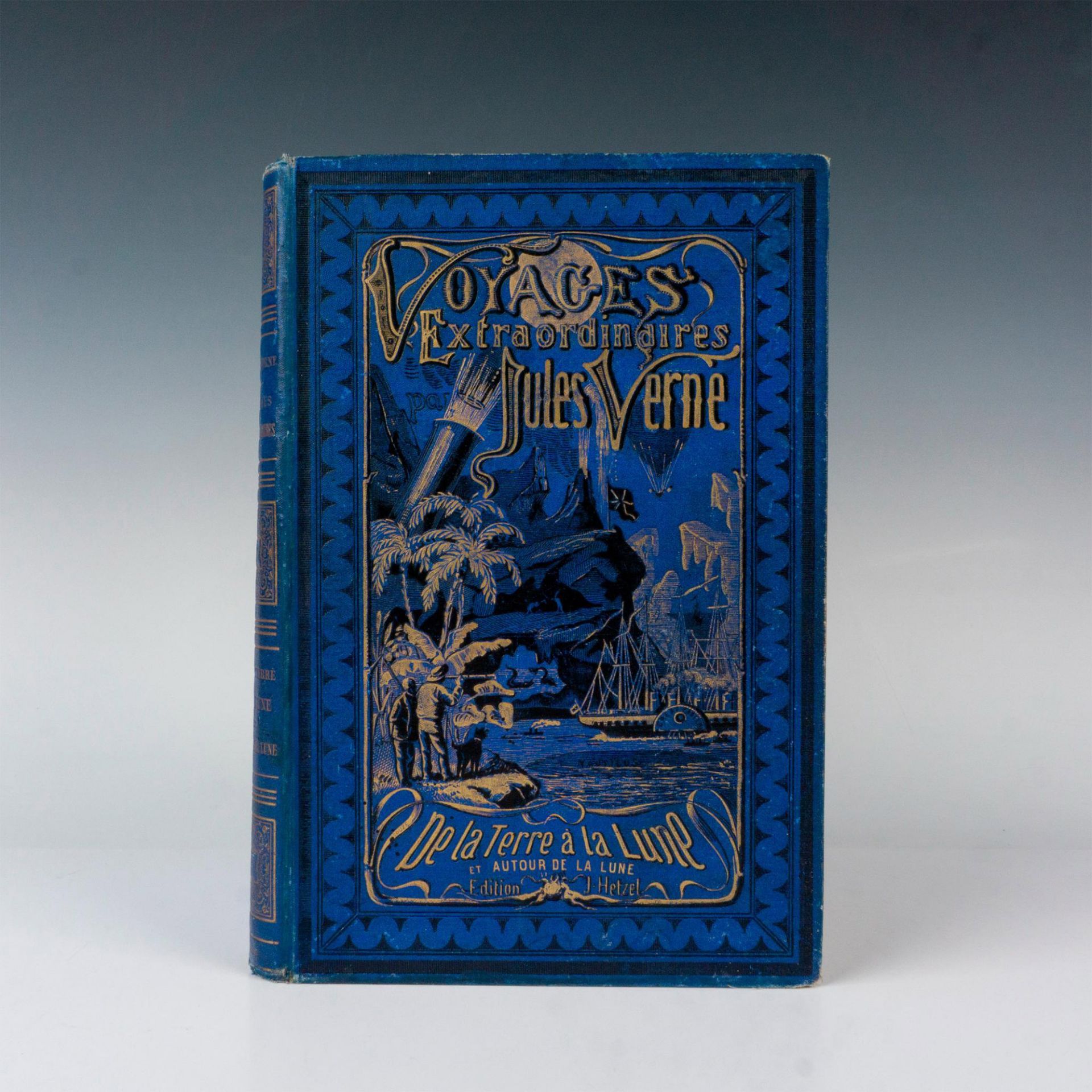 Jules Verne, De La Terre A La Lune, A L'Obus, Blue Cover