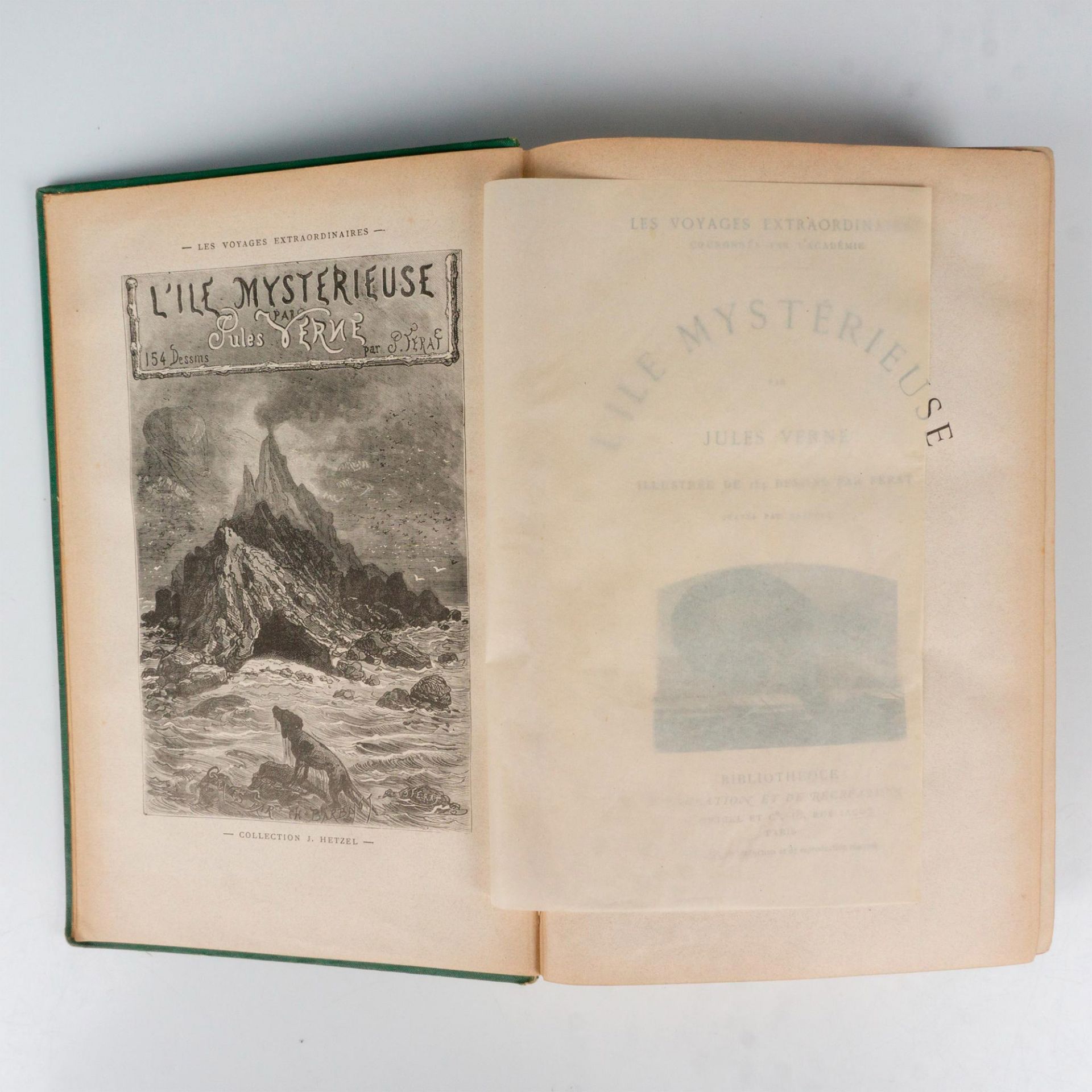 Jules Verne, L'ile Mysterieuse, Aux Deux Elephants, Green - Bild 4 aus 4