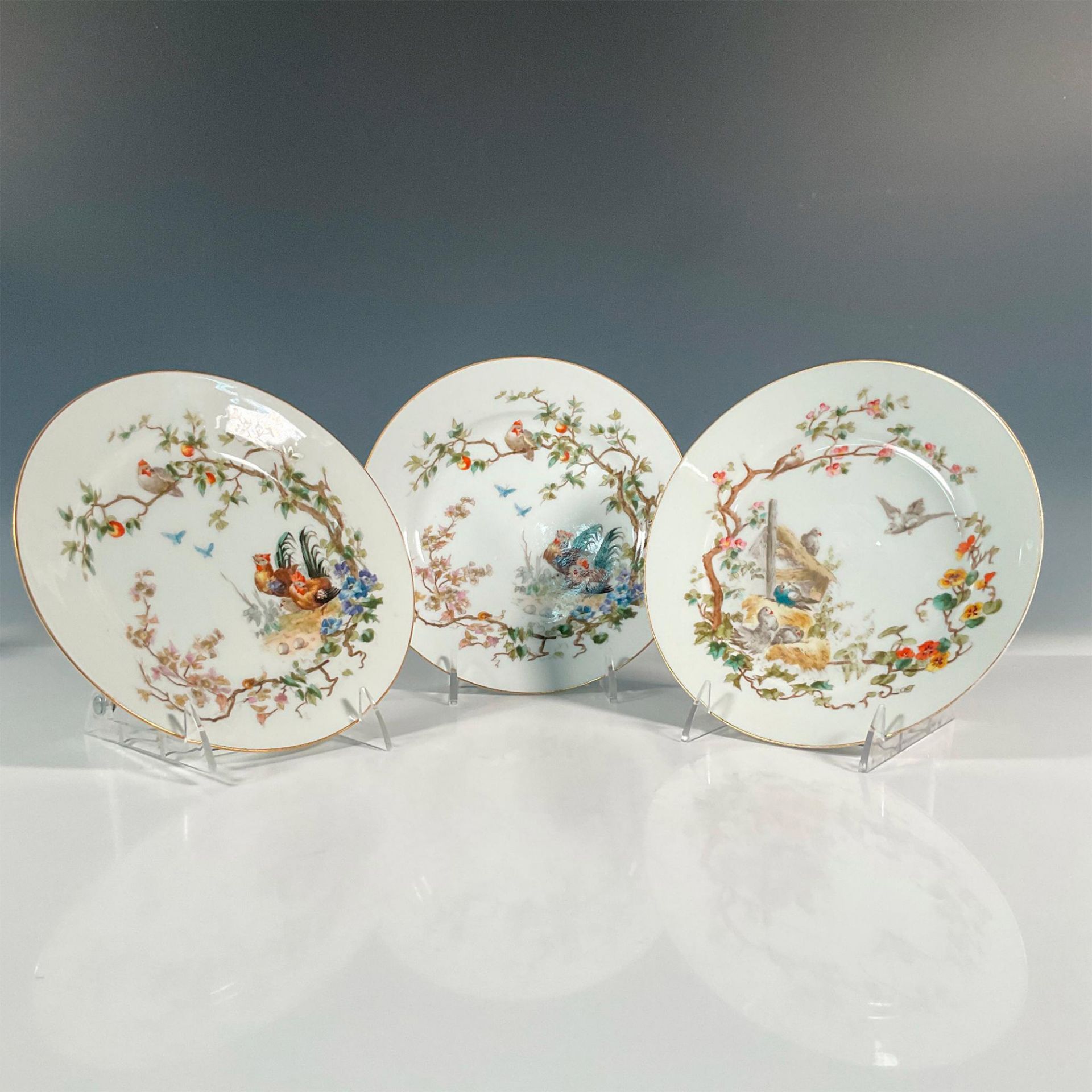 3pc Theodore Haviland Limoges Salad Plates