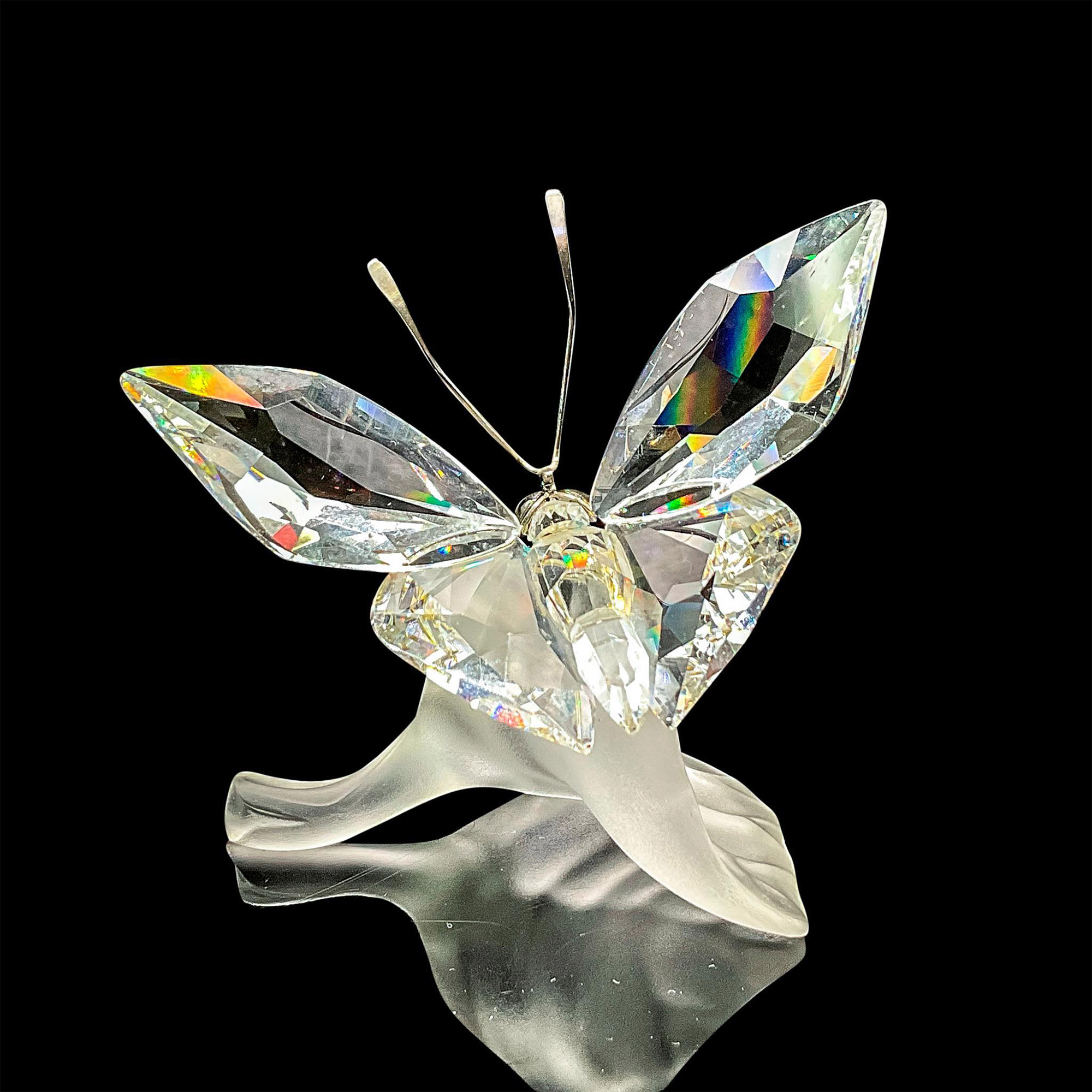 Swarovski Silver Crystal Figurine, Butterfly on Leaf - Image 2 of 4