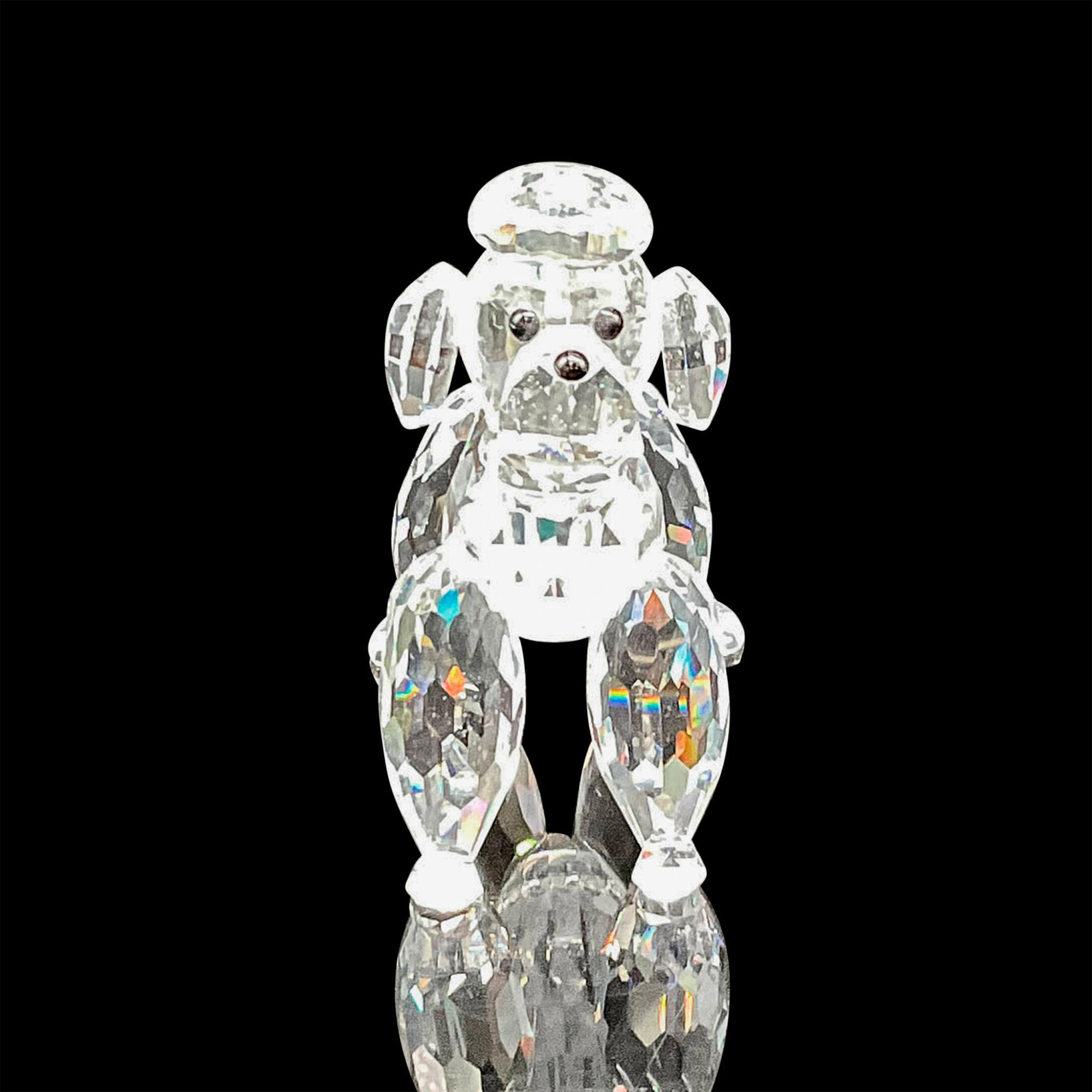 Swarovski Silver Crystal Figurine, Standing Poodle