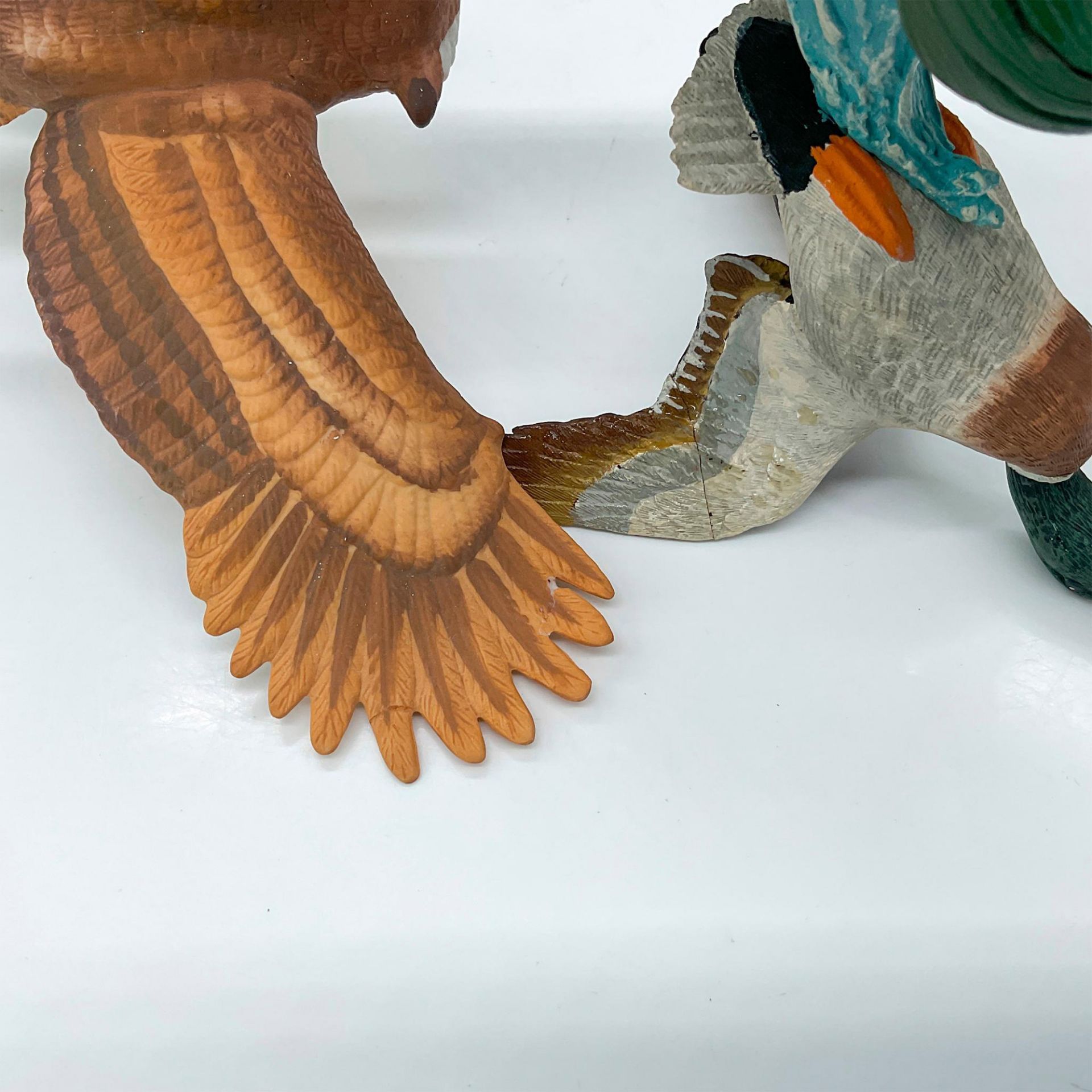 3pc Owl and Duck Resin and Ceramic Figurines - Bild 4 aus 4