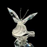 Swarovski Silver Crystal Figurine, Butterfly on Leaf