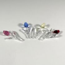 4pc Swarovski Crystal Figurines, Tulips
