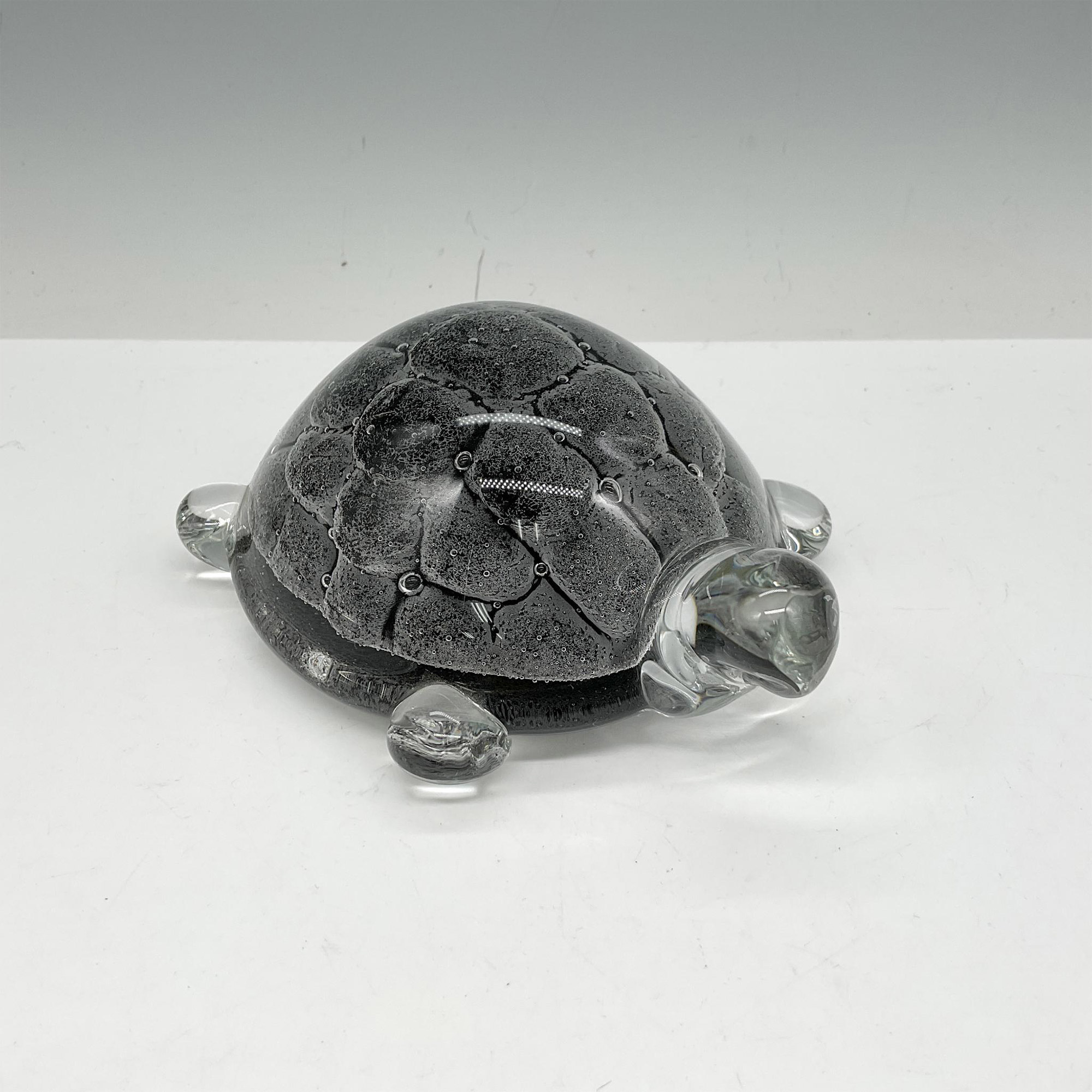 FM Ronneby Sweden Art Glass Turtle Paperweight, Signed