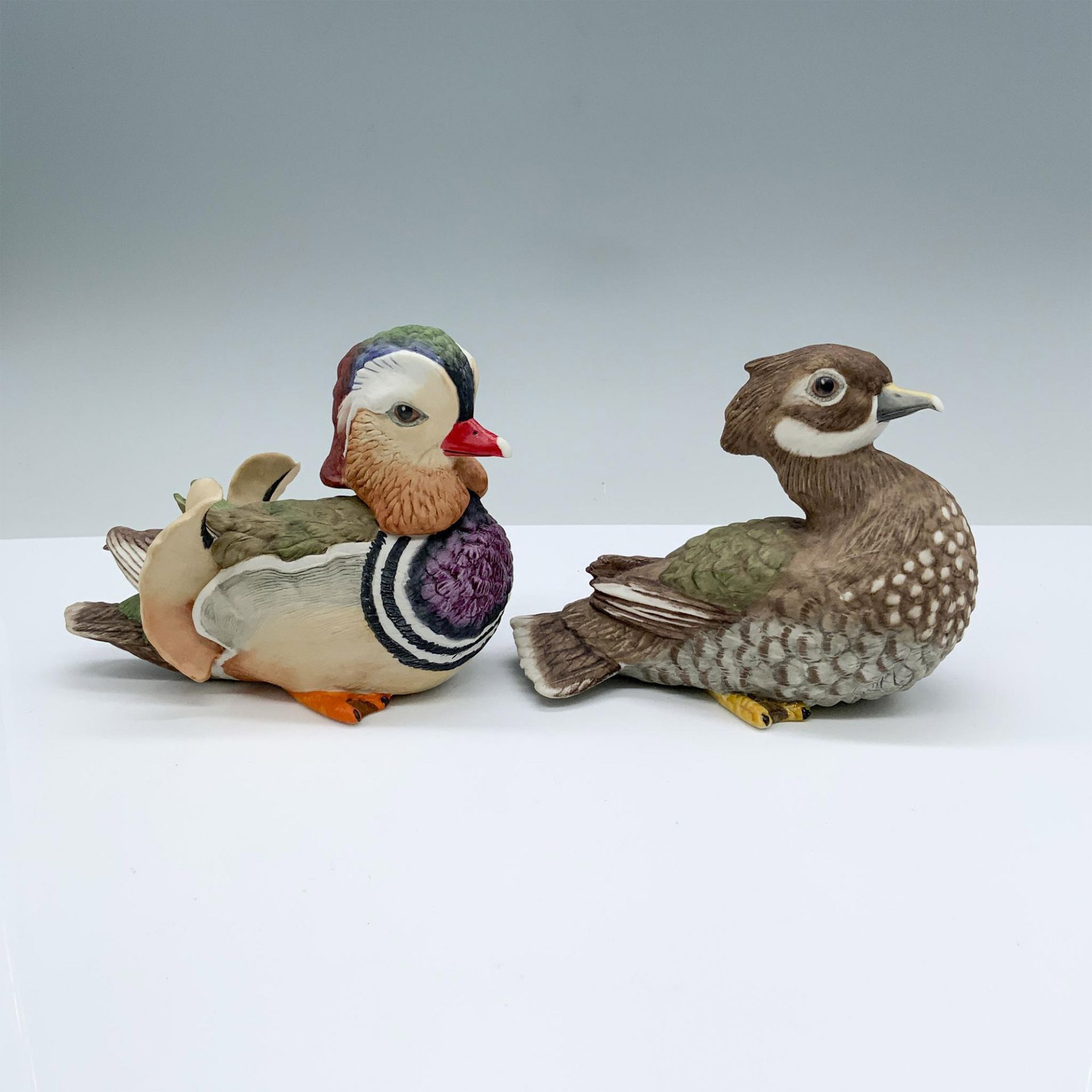 Pair of Boehm Porcelain Mandarin Duck Figurines 40106