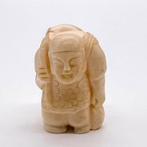 Japanese Hand Carved Bone Ebisu Figurine