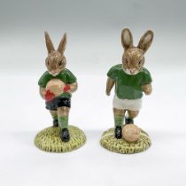 2pc Royal Doulton Bunnykins Figurines, Footballers