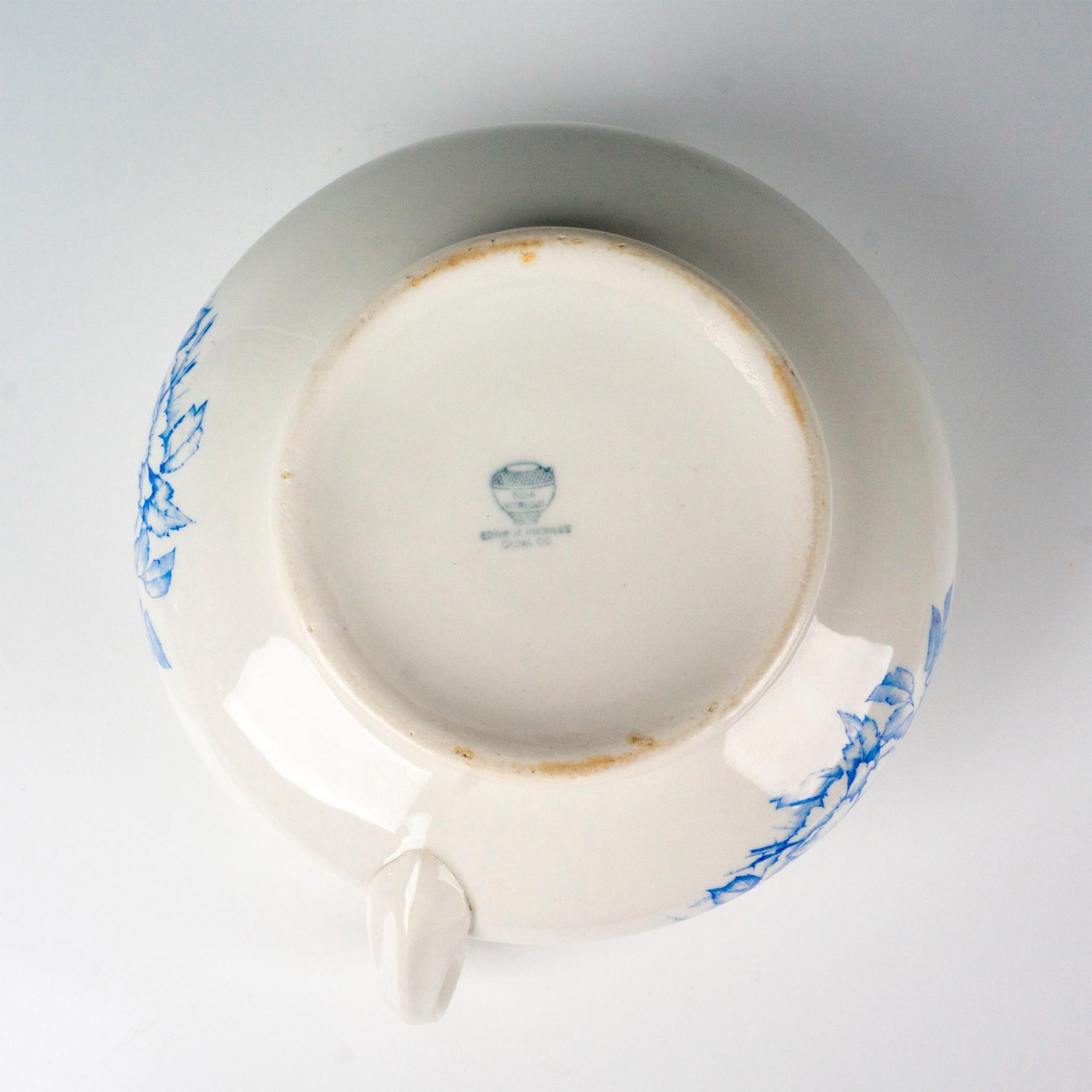 Edwin M. Knowles Semi Vitreous Chamber Pot Floral Blue - Image 2 of 3