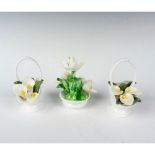 3pc Aynsley and Radnor Bone China Floral Figurines
