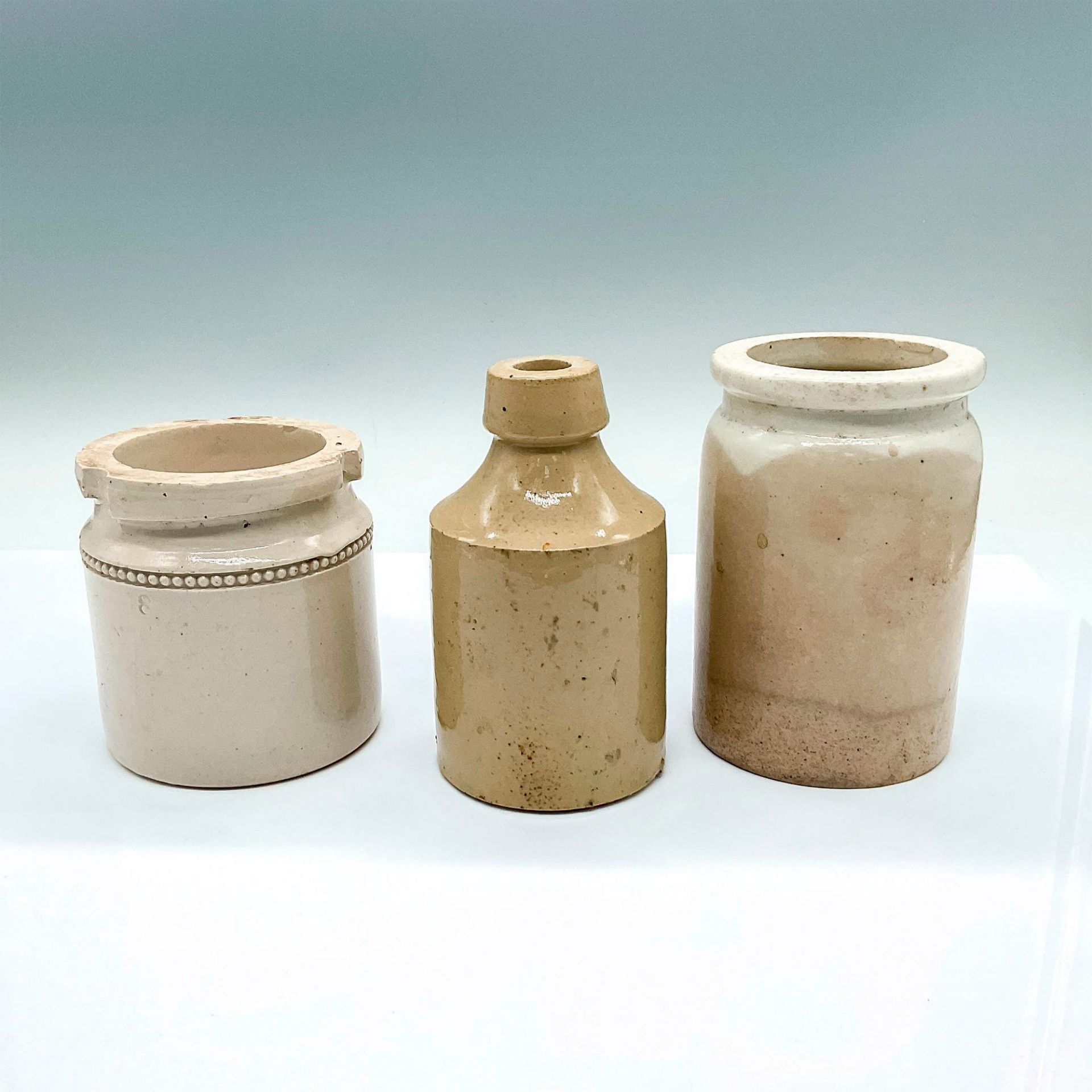 3pc Antique English Stoneware Bottle and Jars - Image 2 of 3