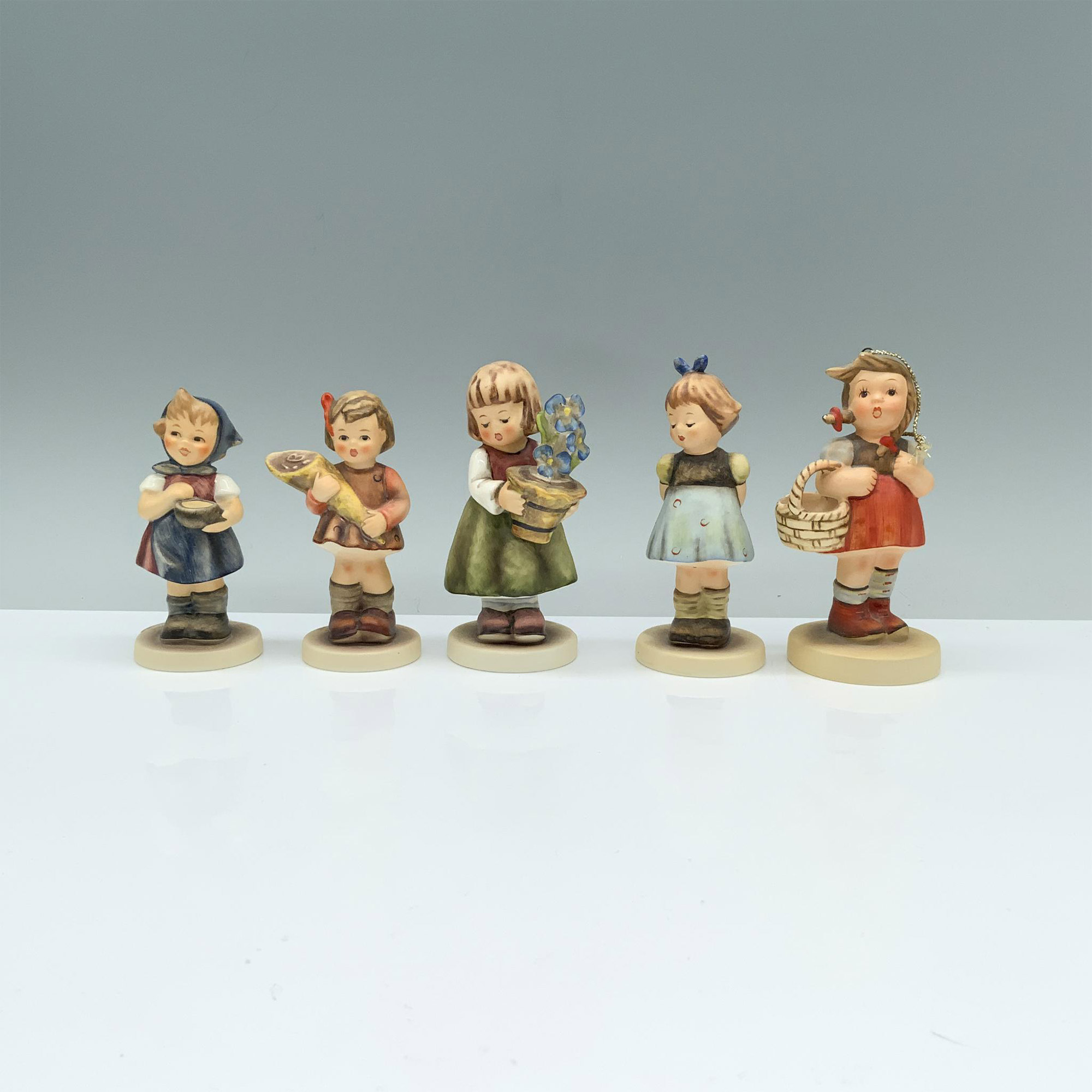 5pc Goebel Hummel and Schmid Figurines