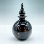 Murano Art Glass Perfume Bottle, Black and Copper