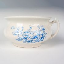 Edwin M. Knowles Semi Vitreous Chamber Pot Floral Blue