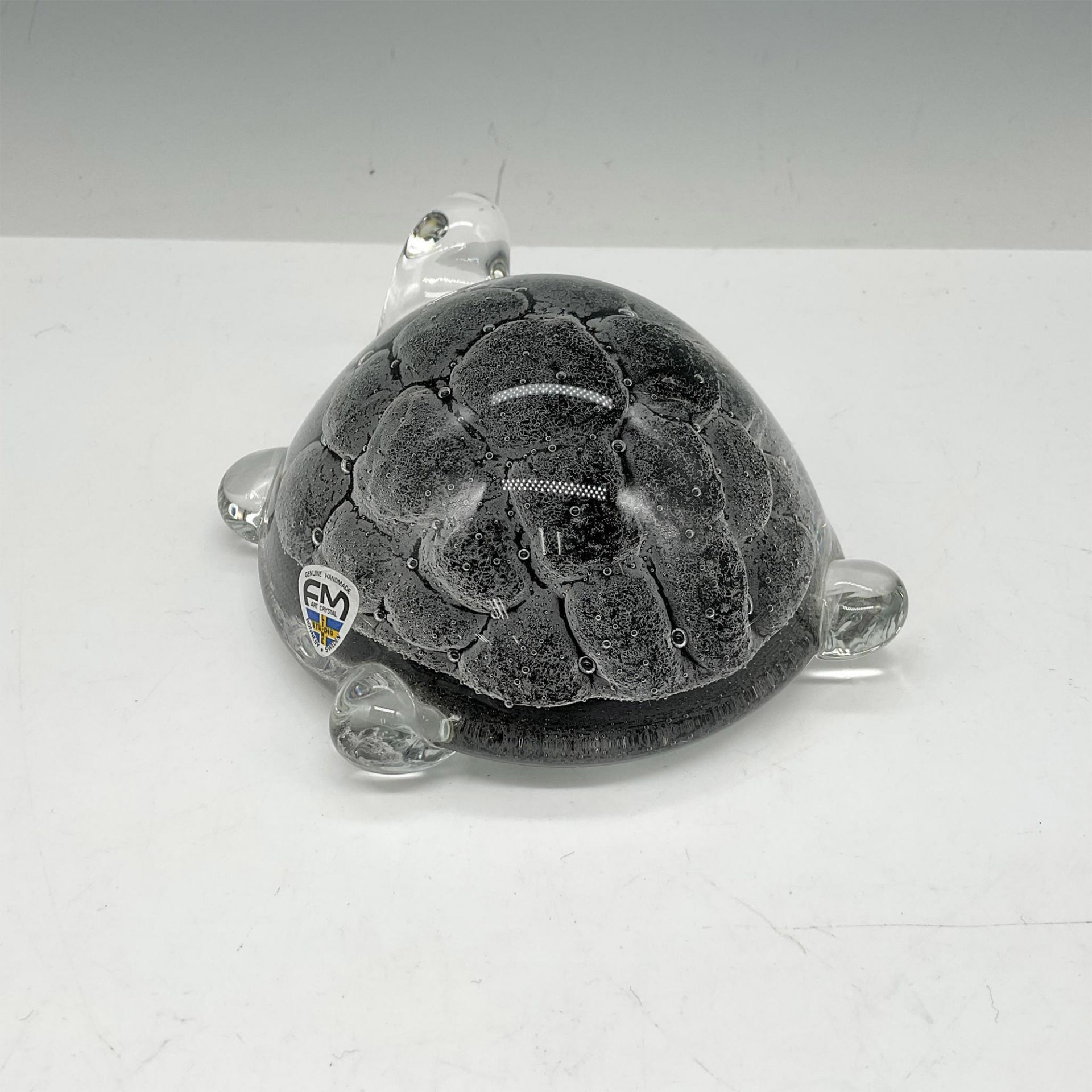 FM Ronneby Sweden Art Glass Turtle Paperweight, Signed - Image 2 of 4