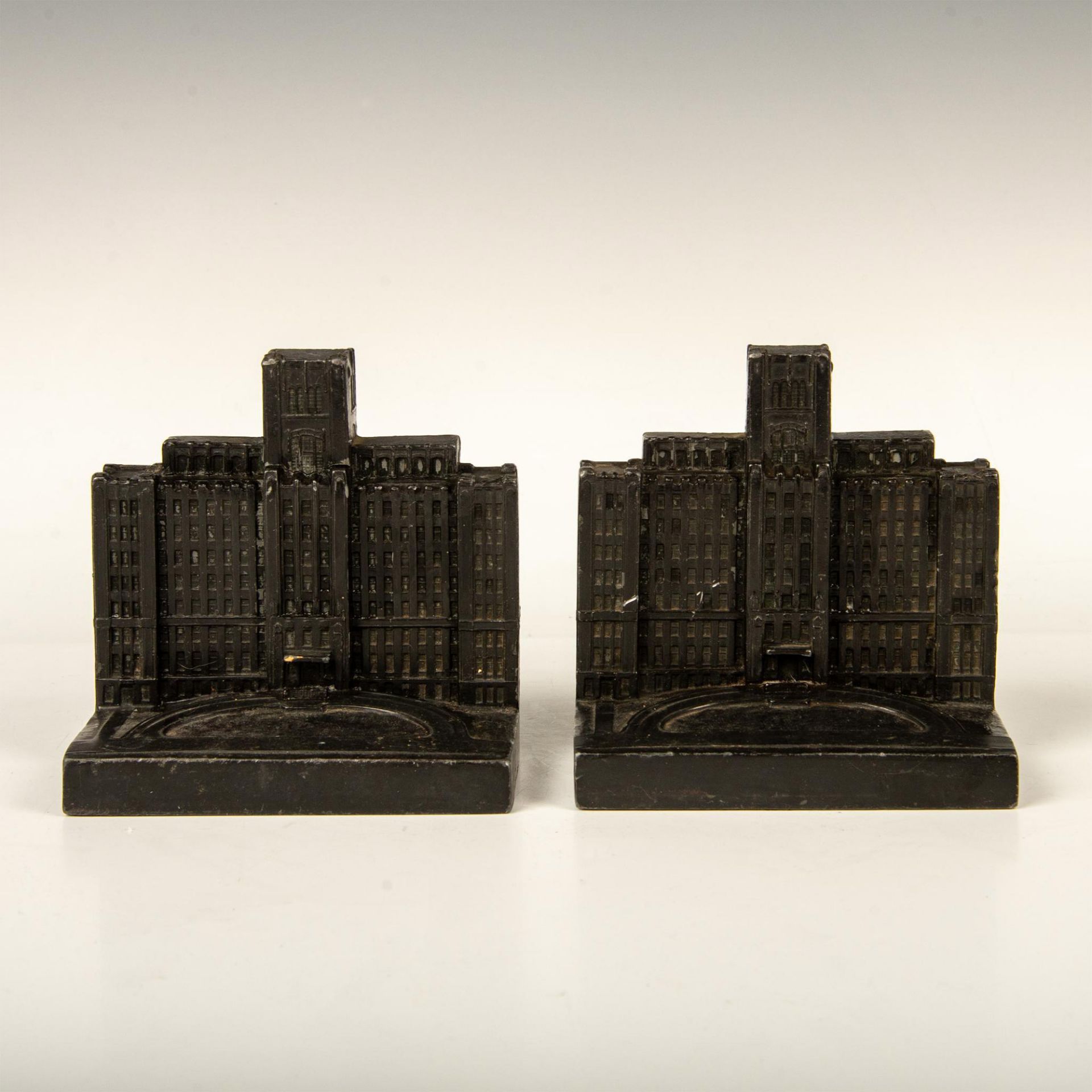 Pair of Art Deco Bronze Metal Bronx Hospital Bookends - Image 2 of 5