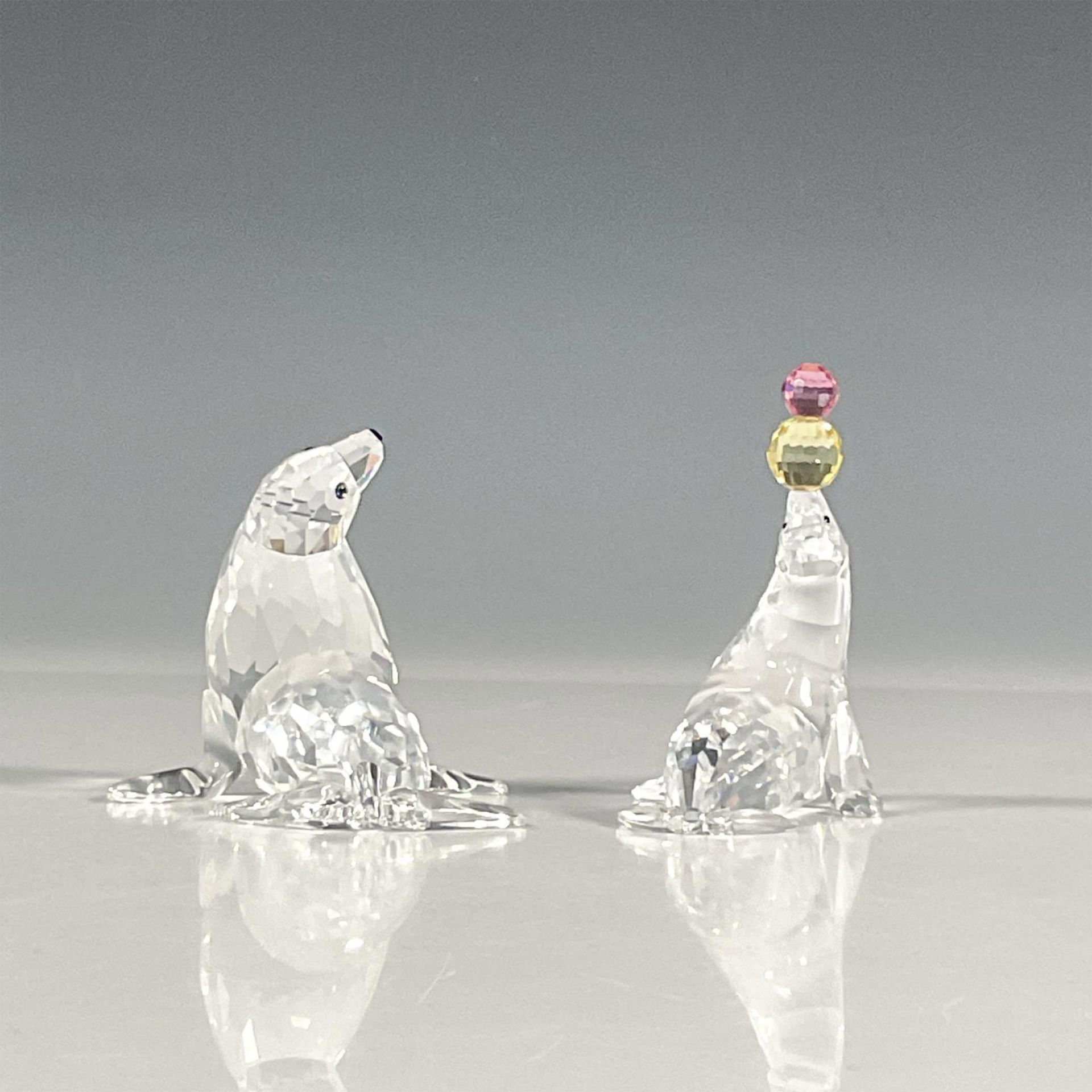 2pc Swarovski Silver Crystal Figurines, Seal and Sealion - Image 3 of 5