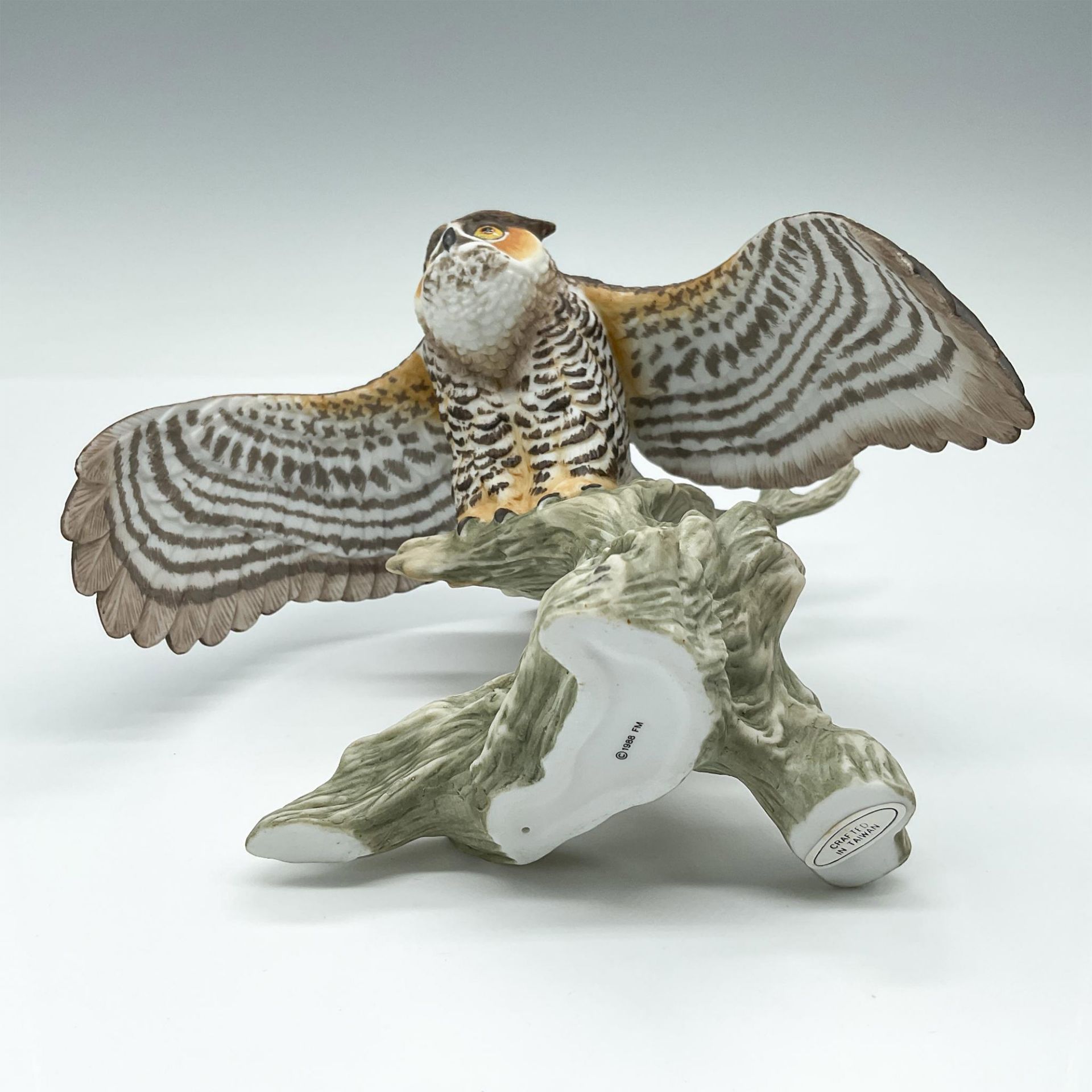 Franklin Mint Hand Painted Figurine Noble Birds, Horned Owl - Bild 3 aus 3
