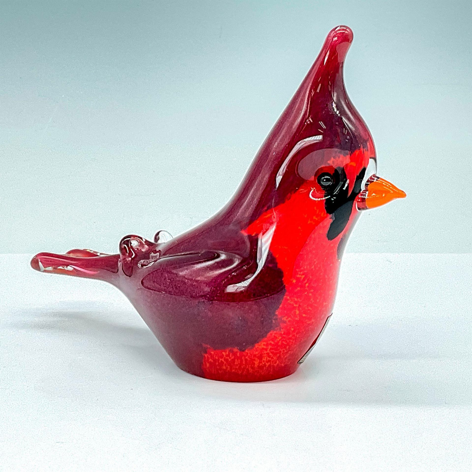 Langham Art Glass Bird Figurine, Red Cardinal - Image 2 of 3
