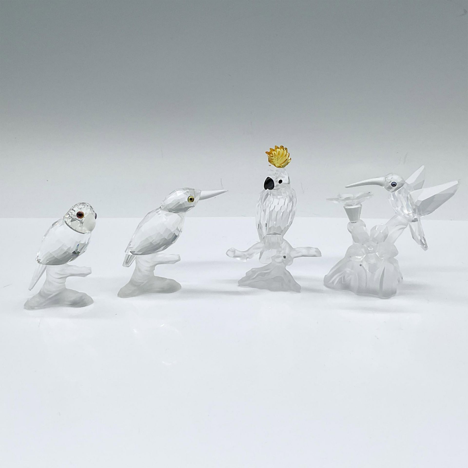 4pc Swarovski Crystal Bird Figurines